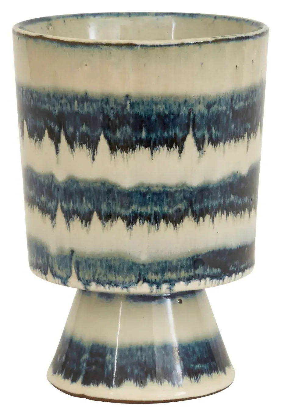 Trip Chalice Footed Planter - Blue, Ceramic image