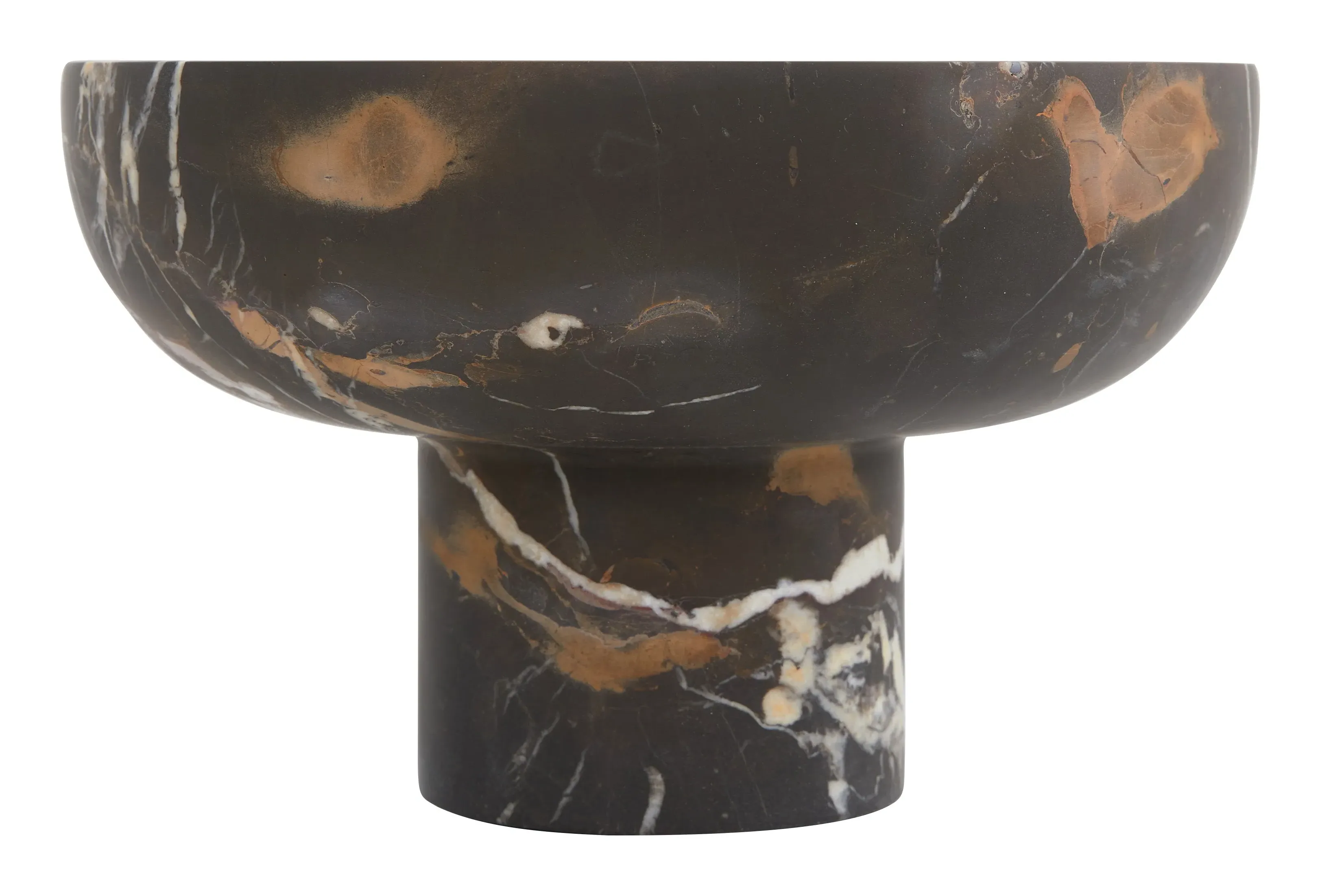 Troy Footed Bowl - Black, Marble image