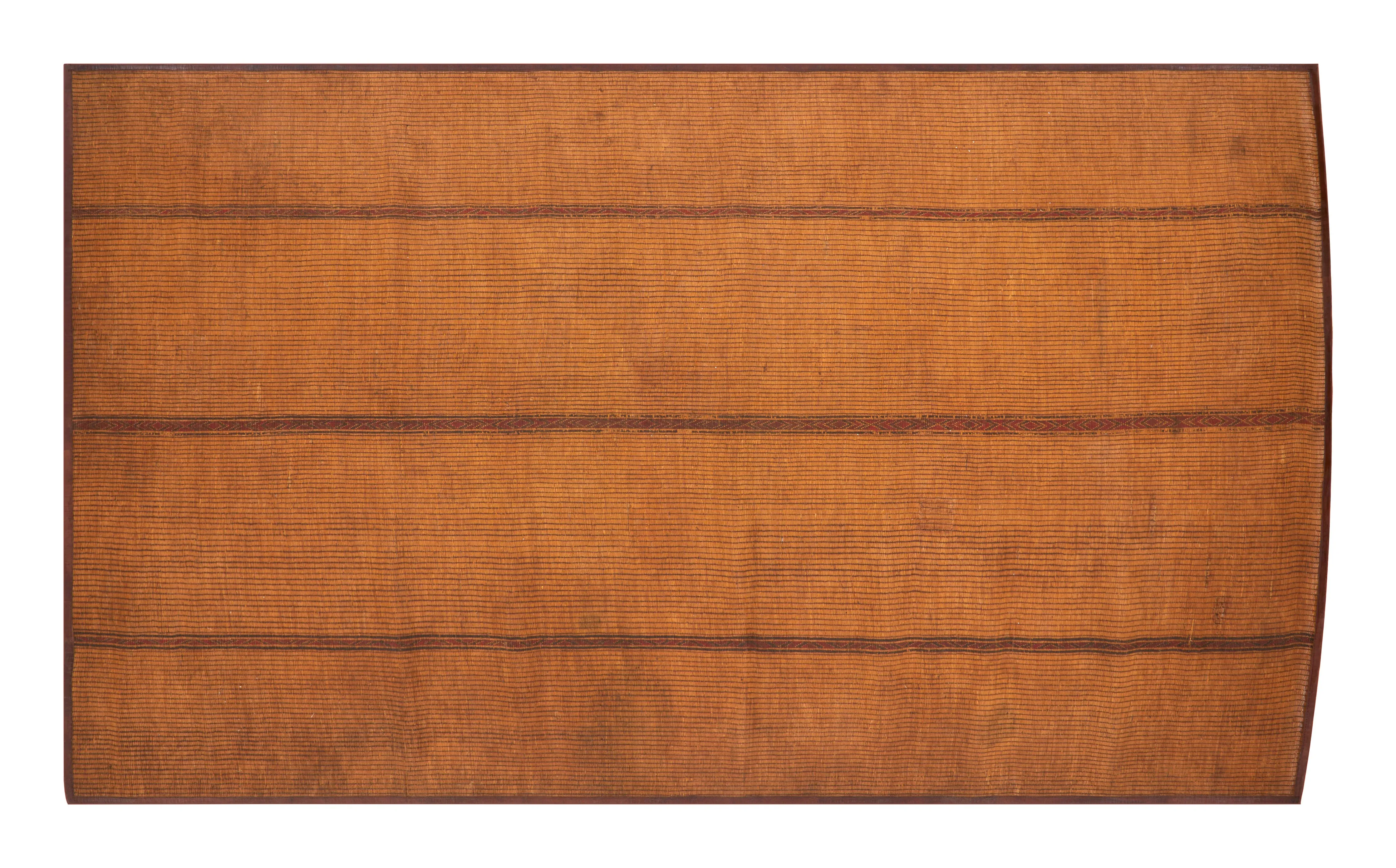 Tuareg Extra Large Flatweave Mat - Palm Fiber, Goat Leather
