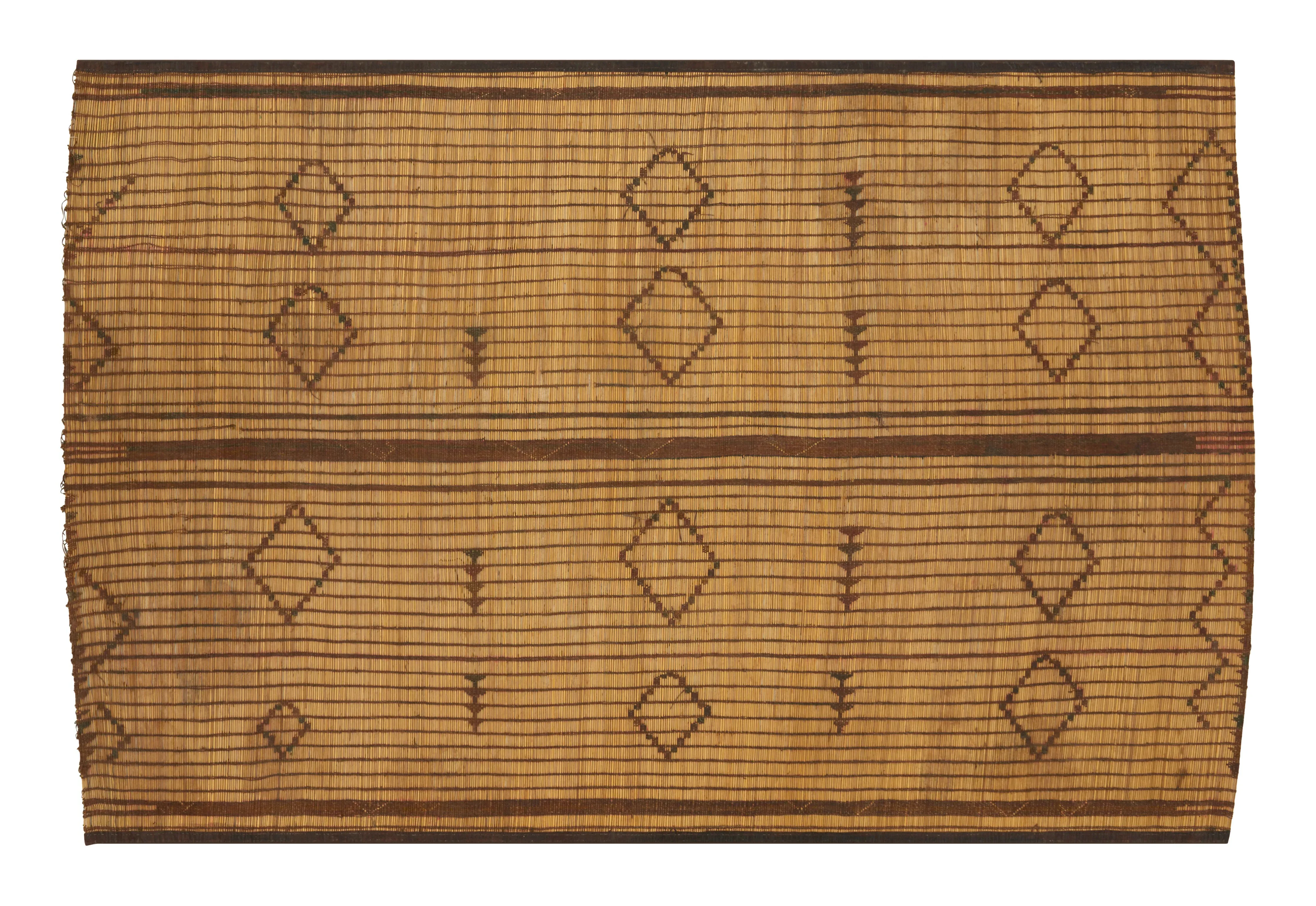 Tuareg Large Flatweave Mat - Palm Fiber, Goat Leather image
