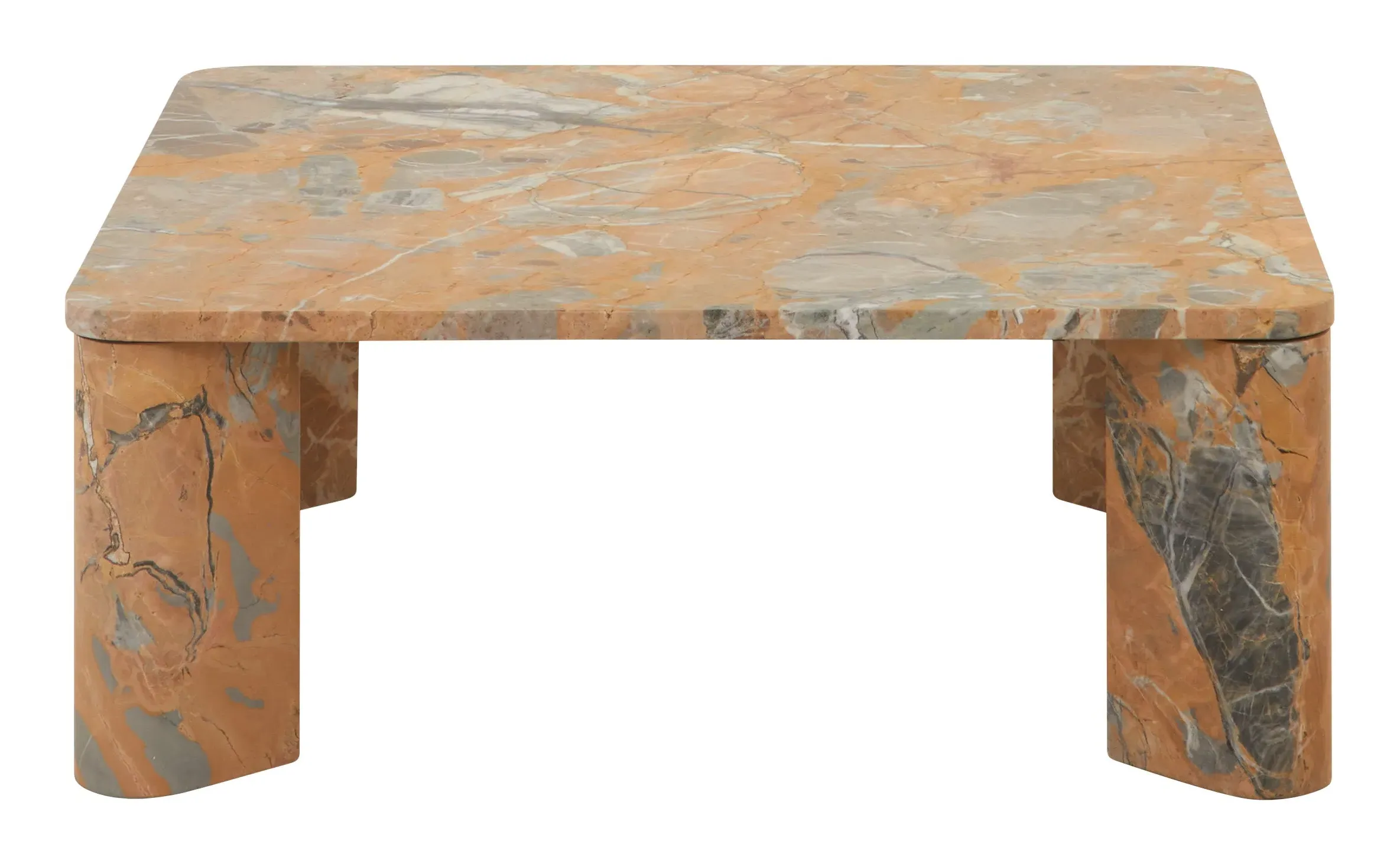 Tybalt Square Coffee Table - Orange, Marble image