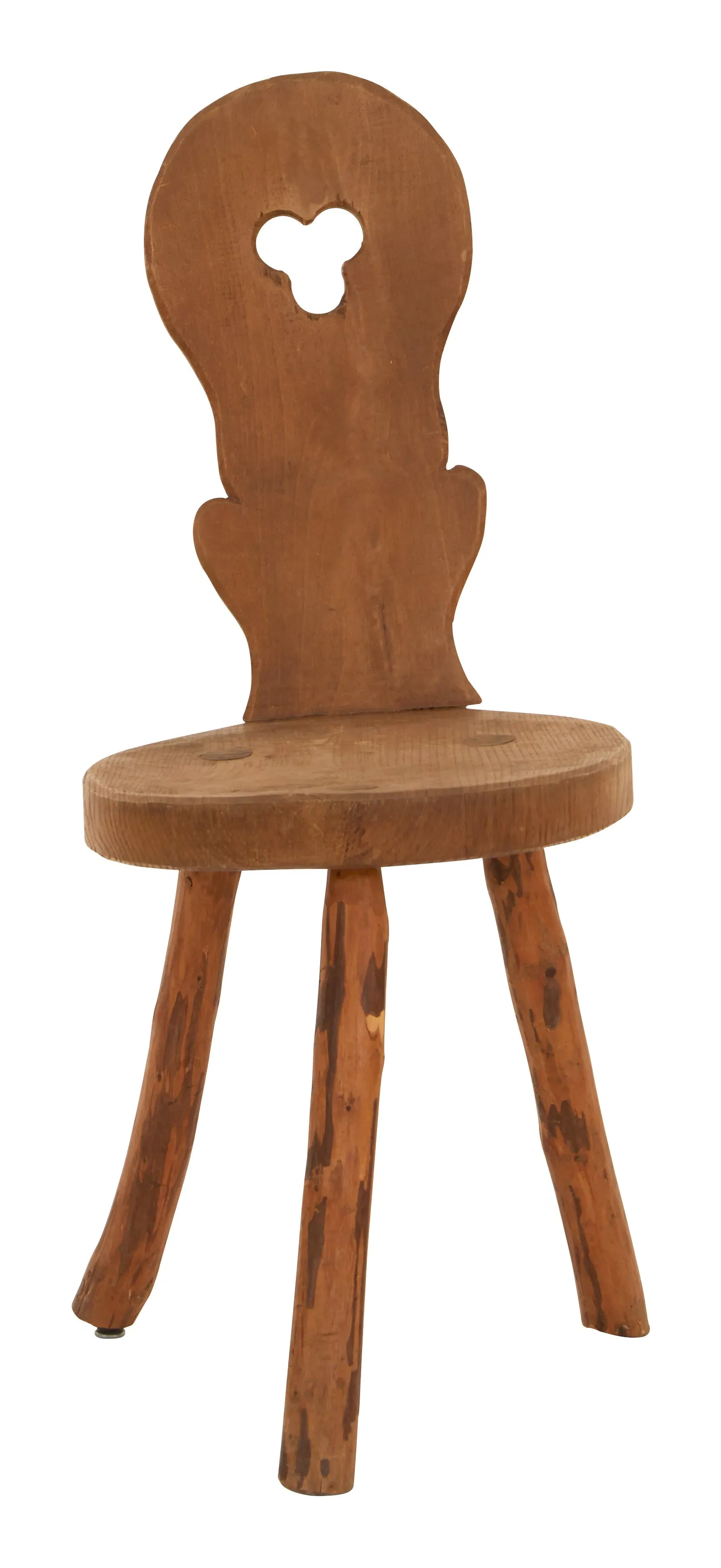 Tyrolean Wood Chair with Carved Details - Patinated