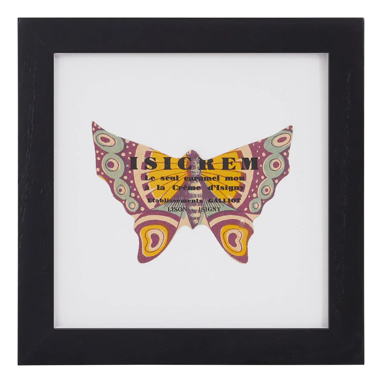 Vintage Yellow Butterfly Paper Advertisement - Black Frame image