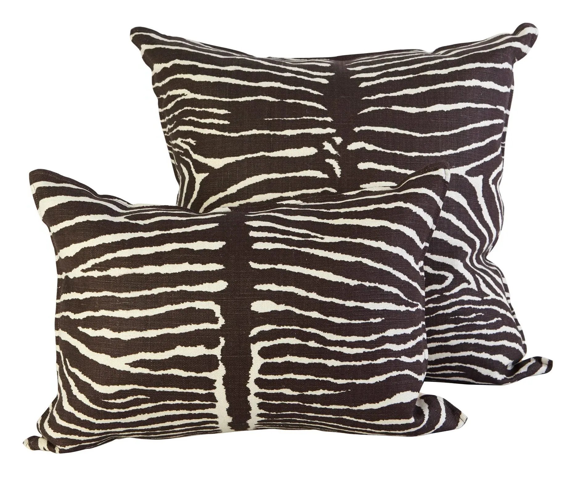 Zebra Linen Pillow - Chocolate image