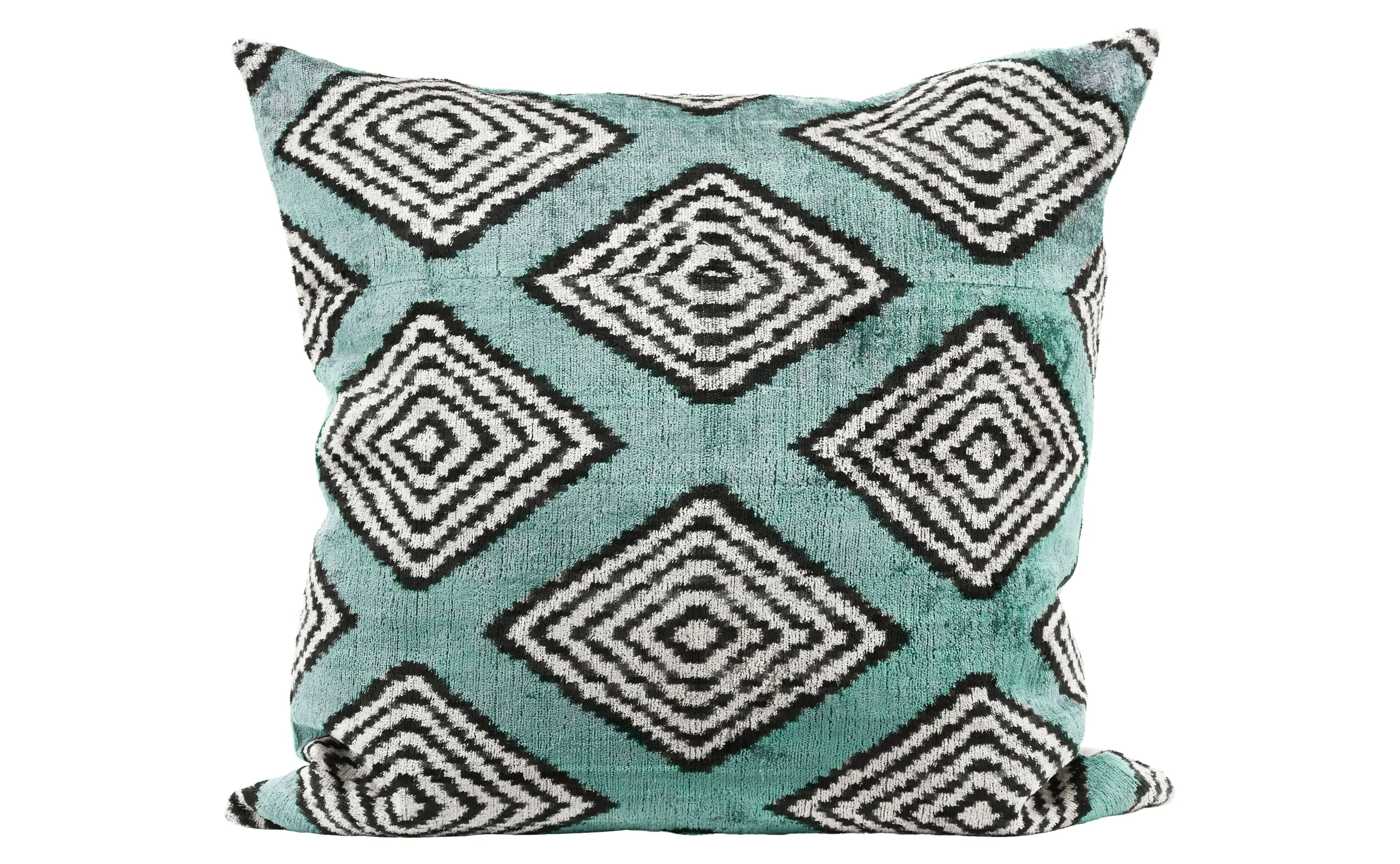 Zev Throw Pillow - Blue, Silk Velvet image