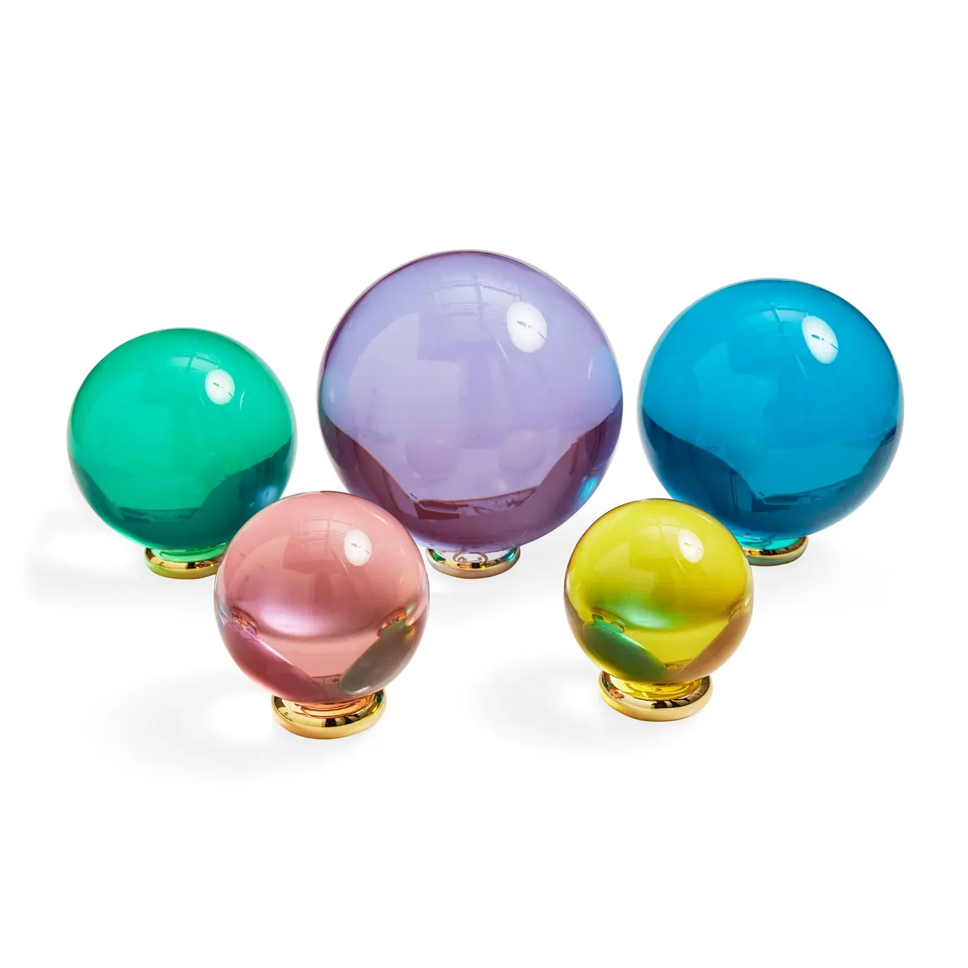 Acrylic Orb Set of 5 - Multicolour, Brass by Jonathan Adler