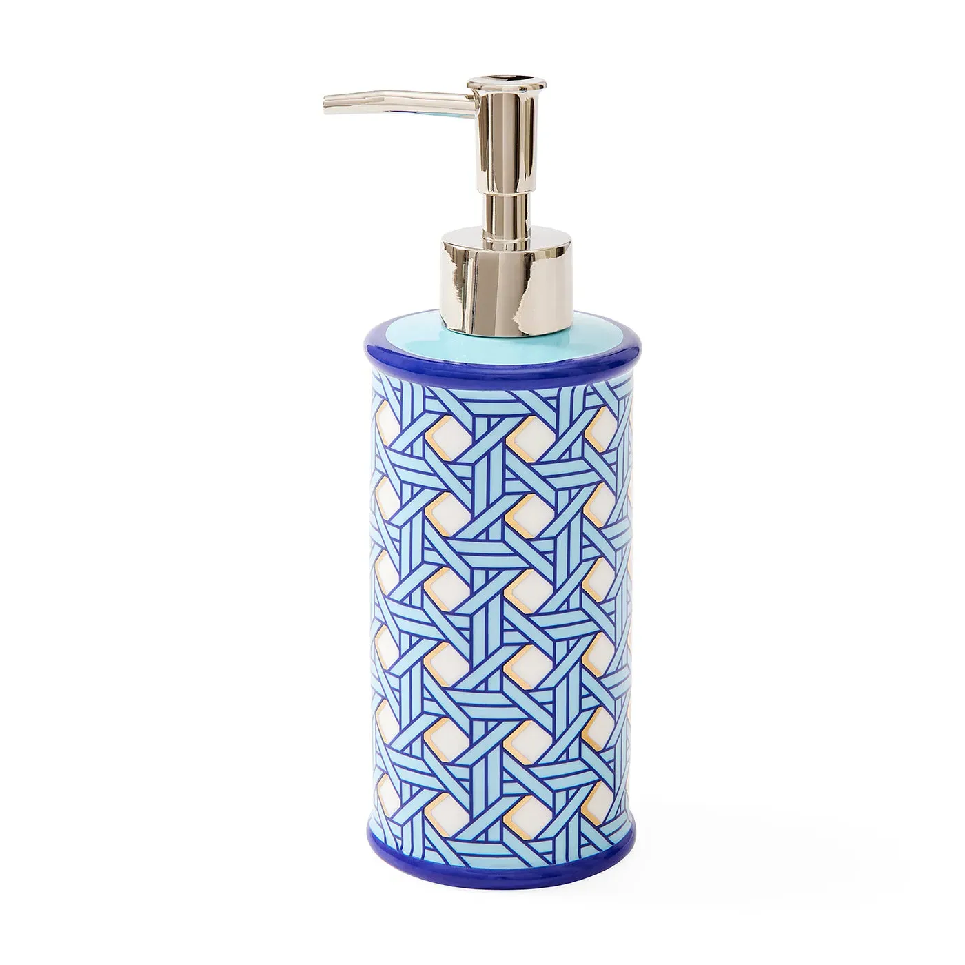Basketweave Soap Dispenser - Light Blue, Porcelain by Jonathan Adler