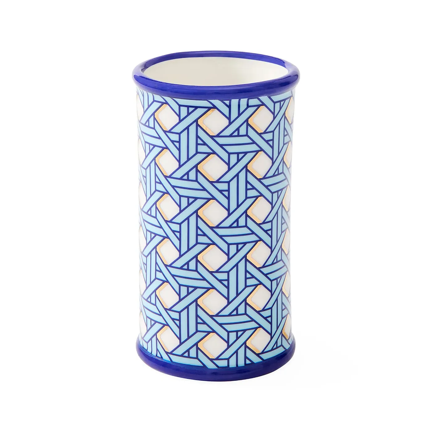 Basketweave Tumbler - Light Blue, Porcelain by Jonathan Adler