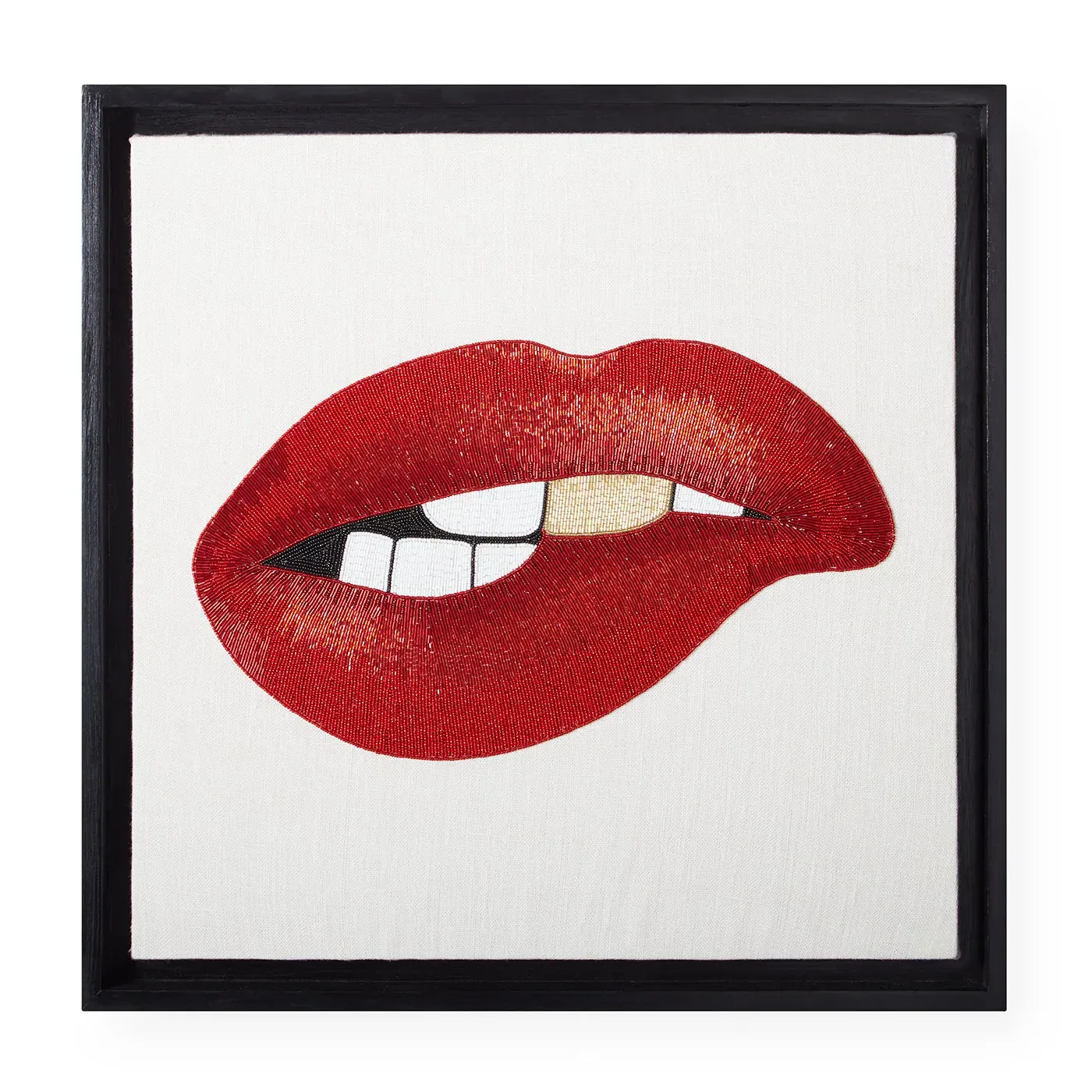 Bitten Hand-Beaded Wall Art - Linen product