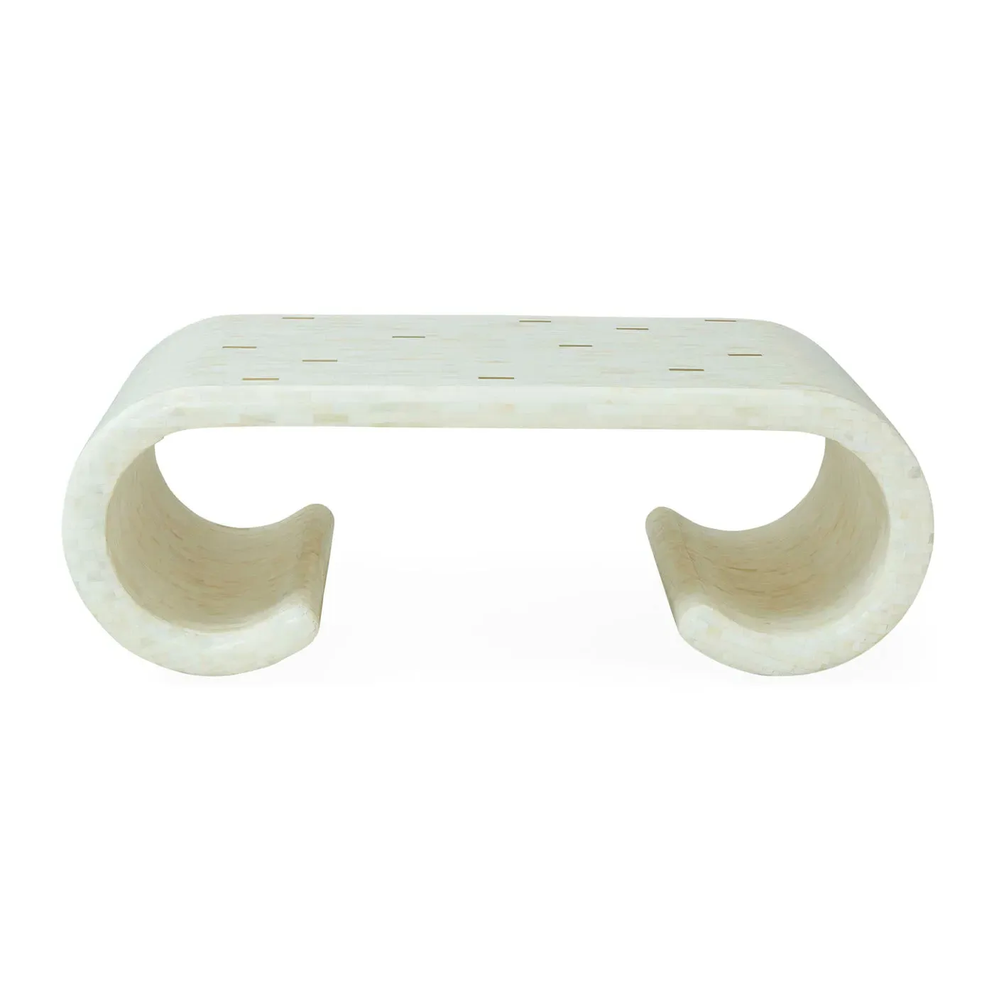 Casablanca Scroll Cocktail Table - Bone Inlay, Brass by Jonathan Adler