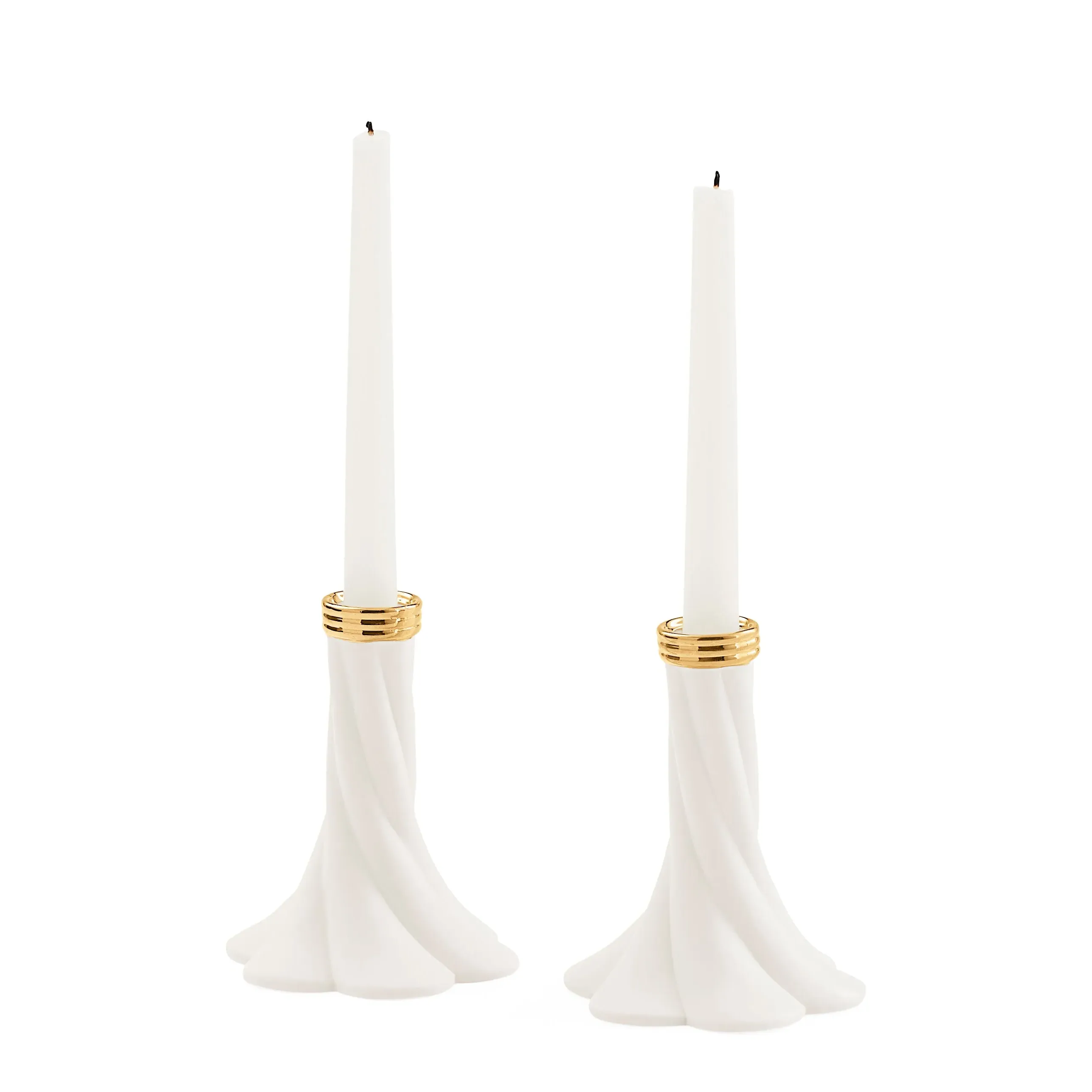 Geneva Short Candle Holder Set - Unglazed Porcelain by Jonathan Adler