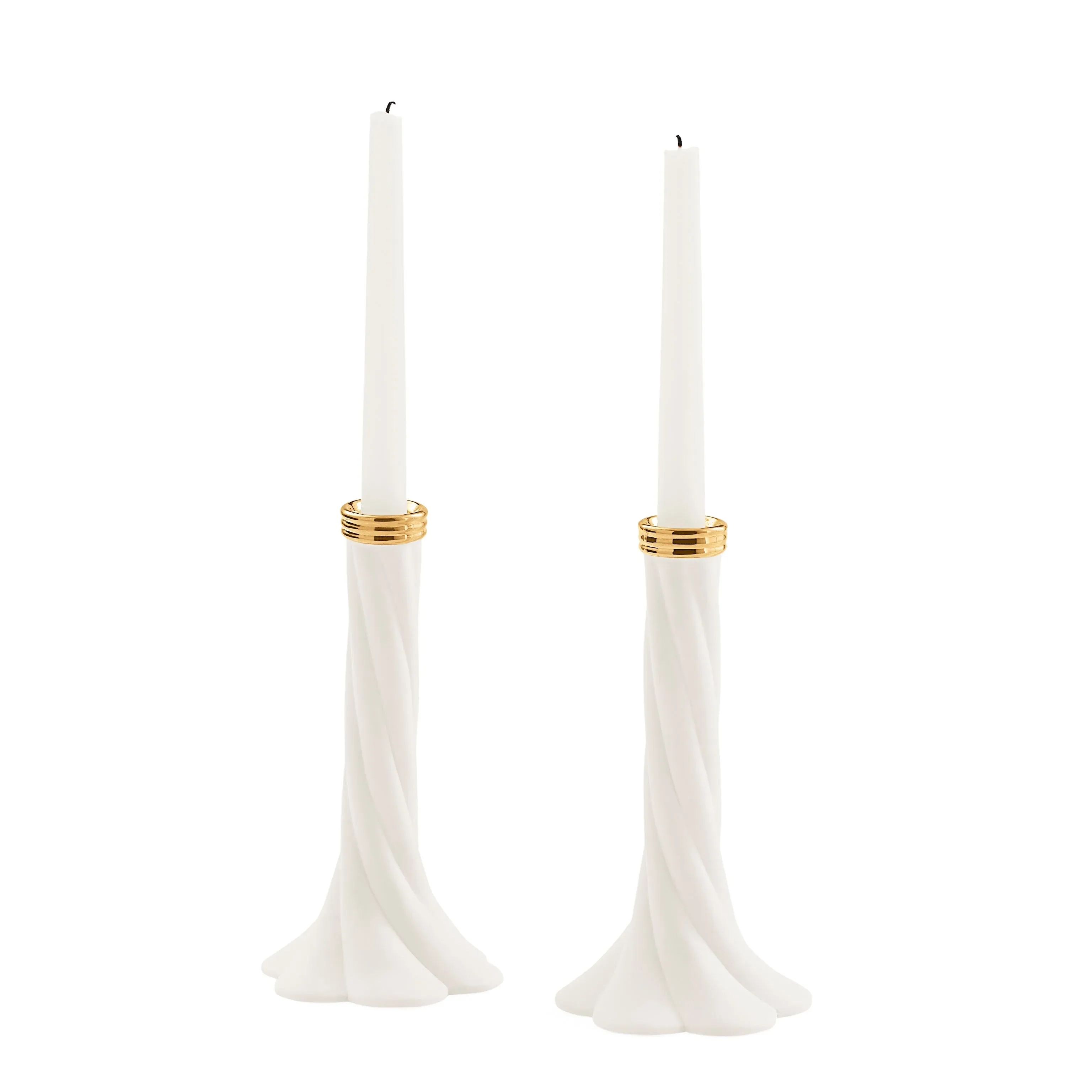 Geneva Tall Candle Holder Set - Unglazed Porcelain by Jonathan Adler