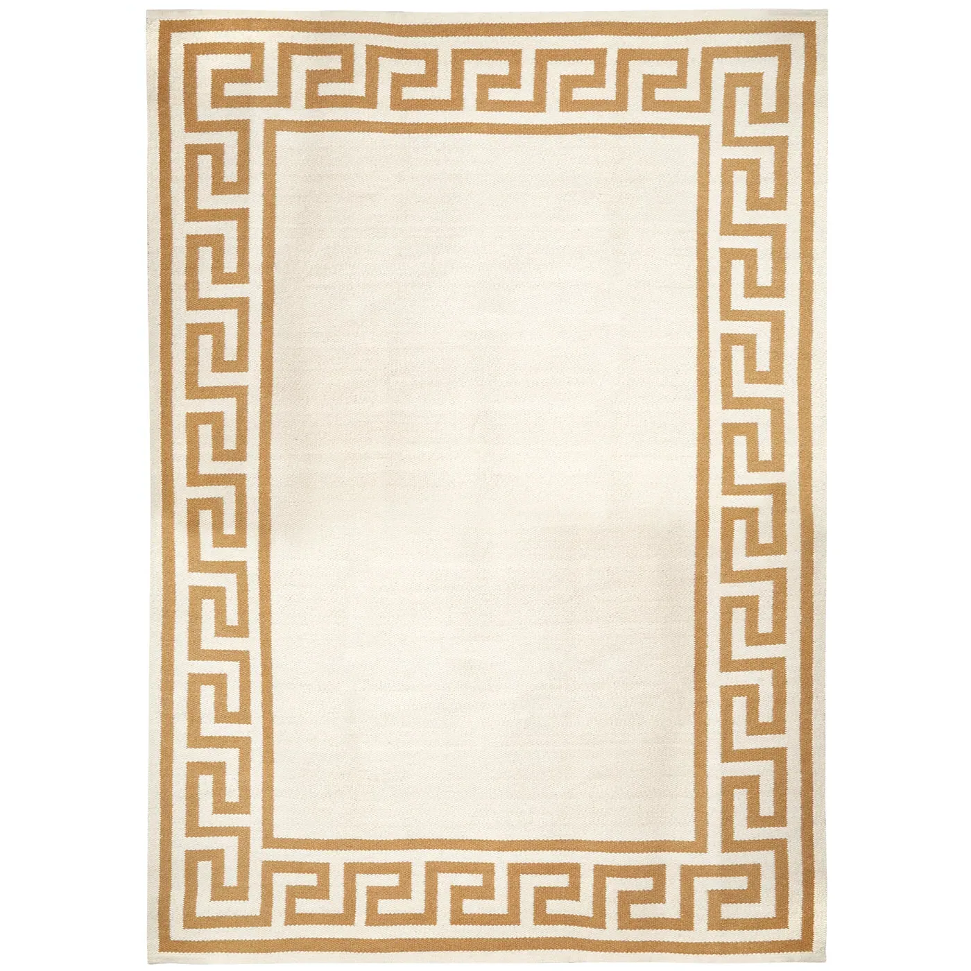 Greek Key Border Flatweave Rug - Camel, Wool product