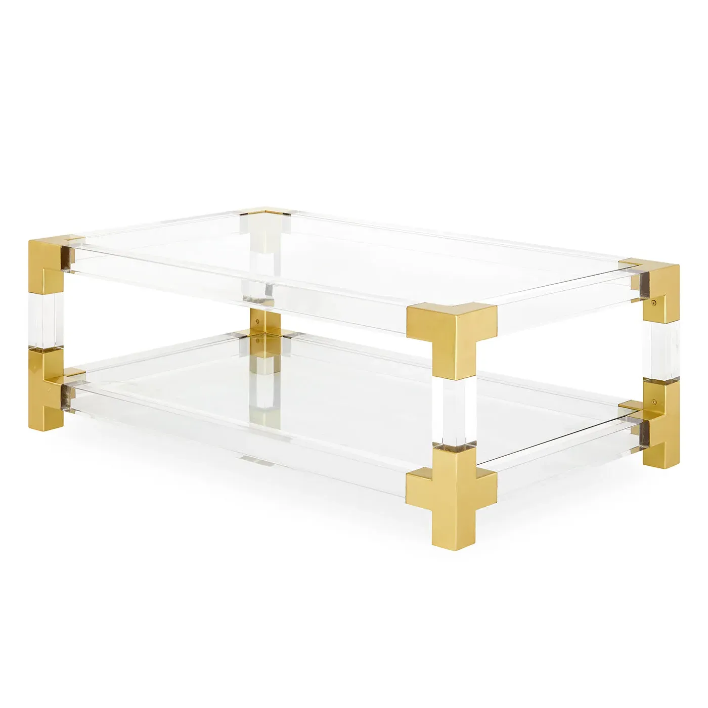 Jacques Grand Cocktail Table - Clear Acrylic, Brass by Jonathan Adler