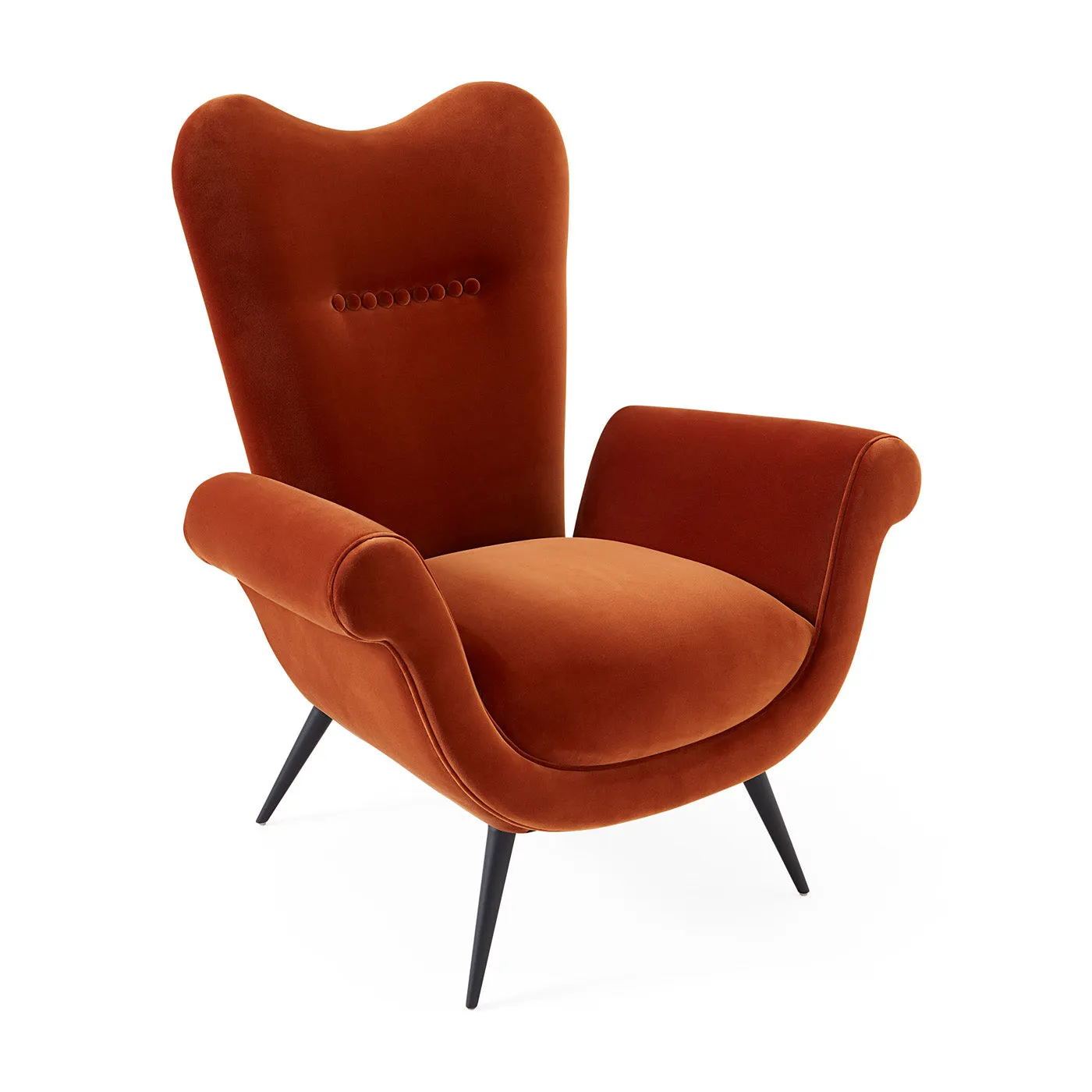 Juliet Wishbone Armchair - Cognac, Velvet by Jonathan Adler