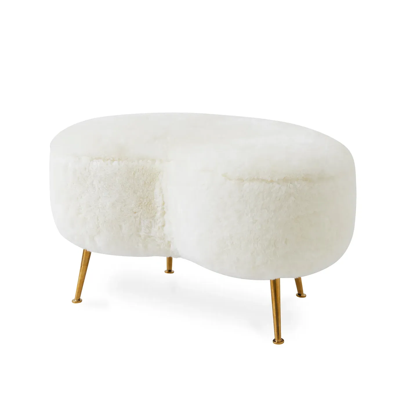 Kidney-Shaped Ottoman - Shearling product