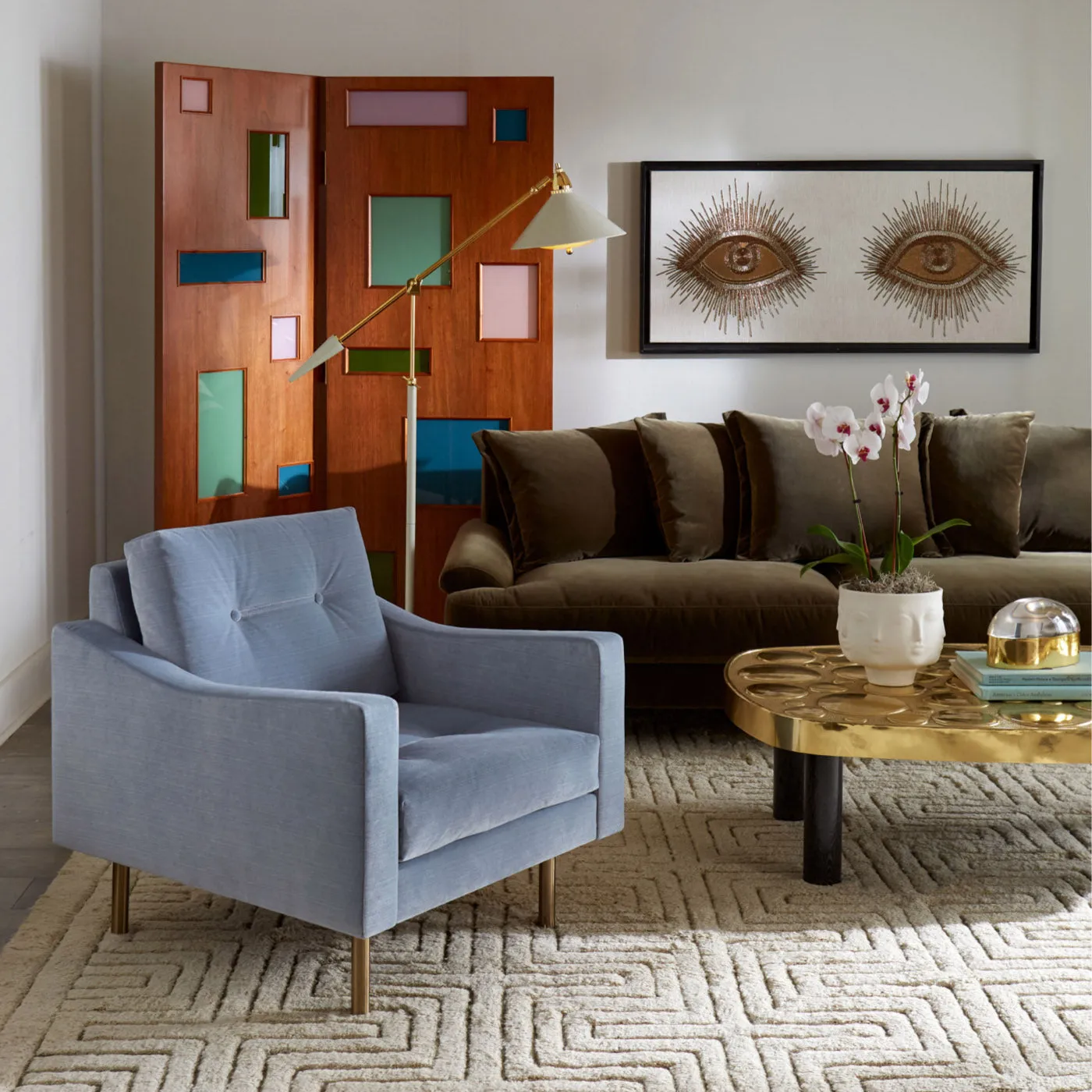 Marnie Lounge Chair - Cerulean by Jonathan Adler