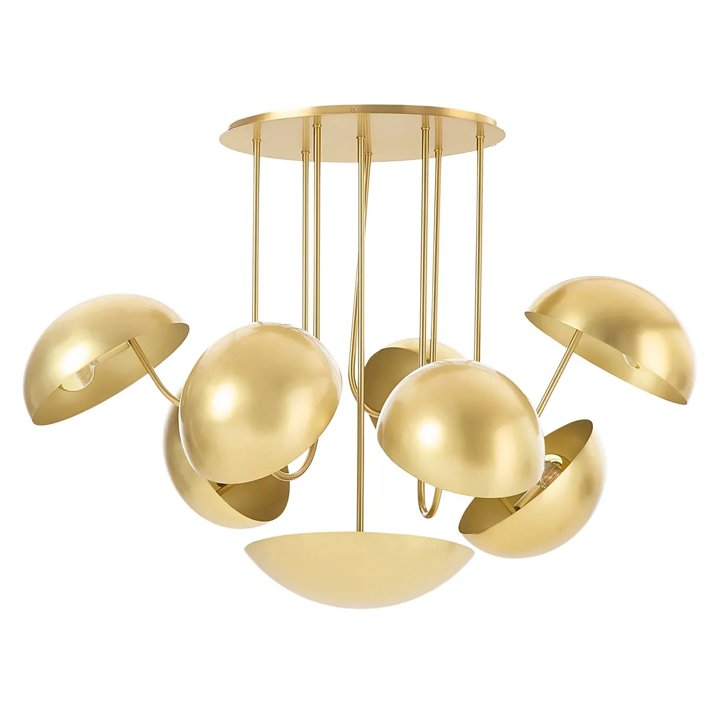 Mushroom Cluster Chandelier - Brass product