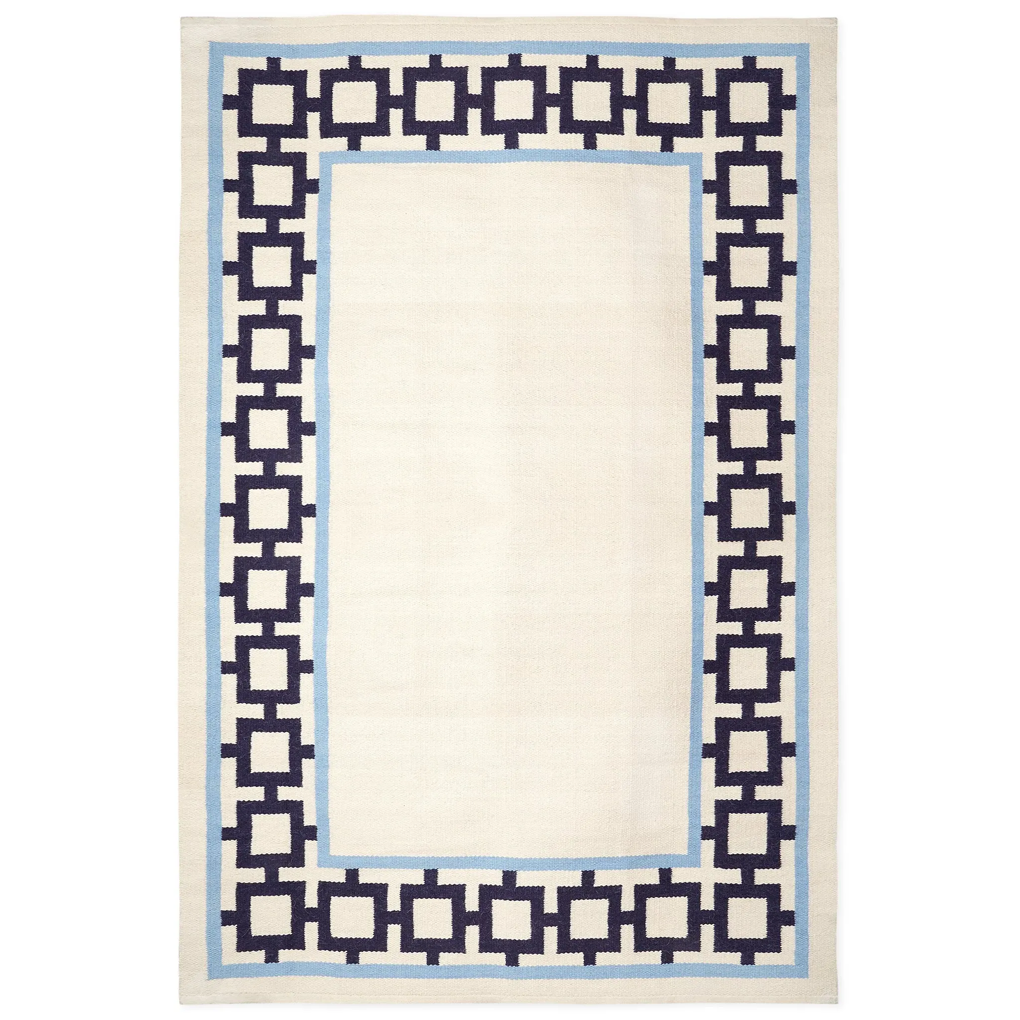 Nixon Border Flatweave Rug - Navy, Wool product