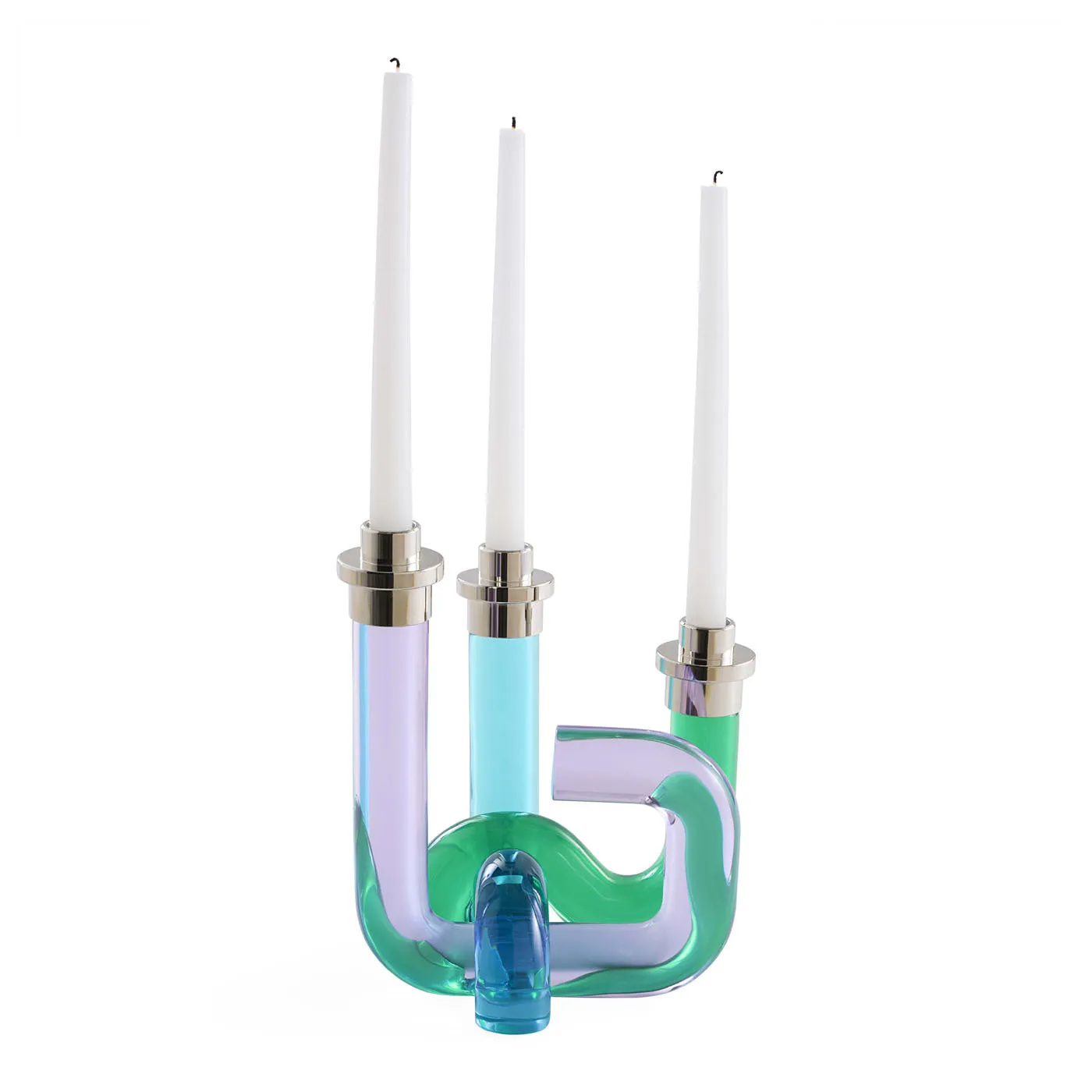 Pompidou Acrylic Candle Holder - Polished Nickel product