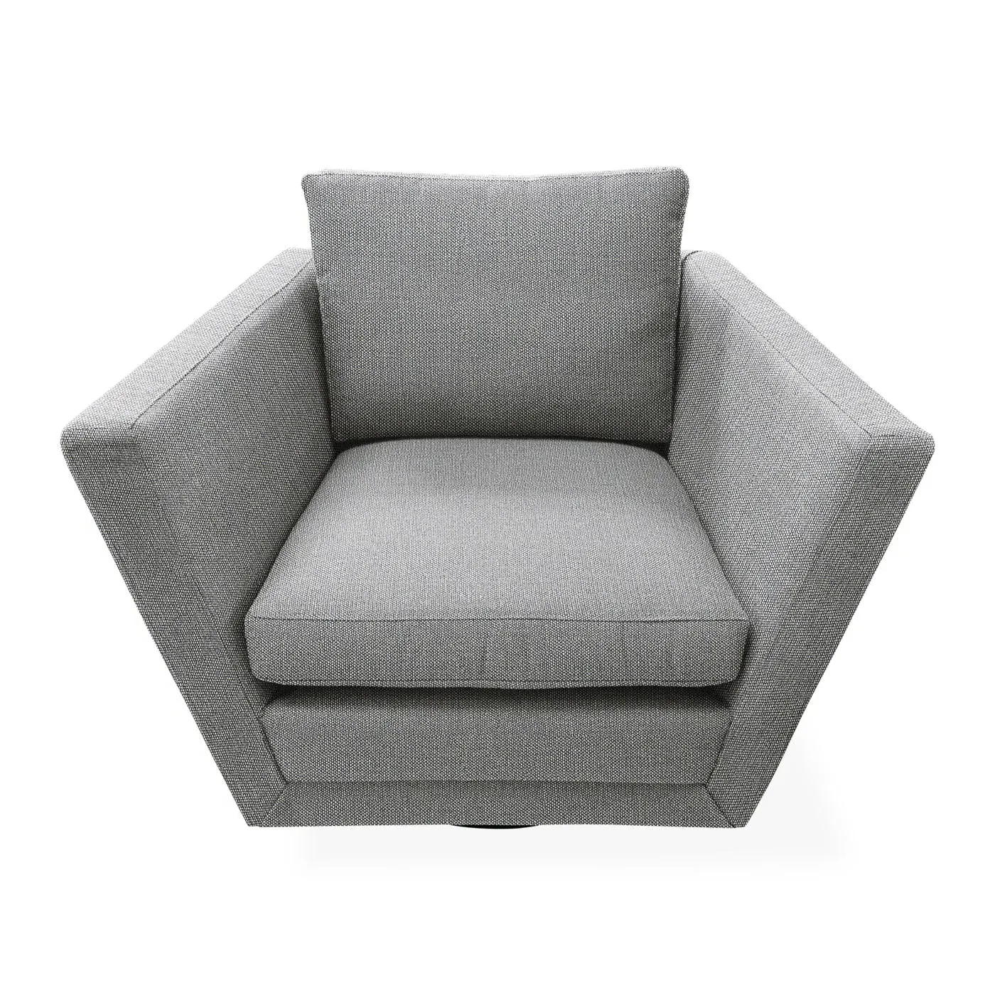 Sebastian Swivel Club Chair - Down Blend Cushions, Wood Base by Jonathan Adler