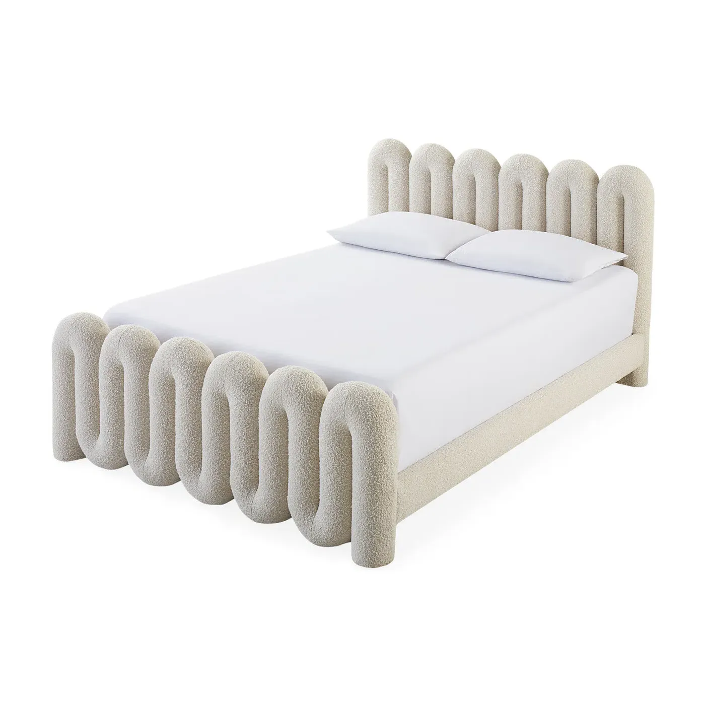 Serpentine Bed Frame - Oatmeal, Bouclé product