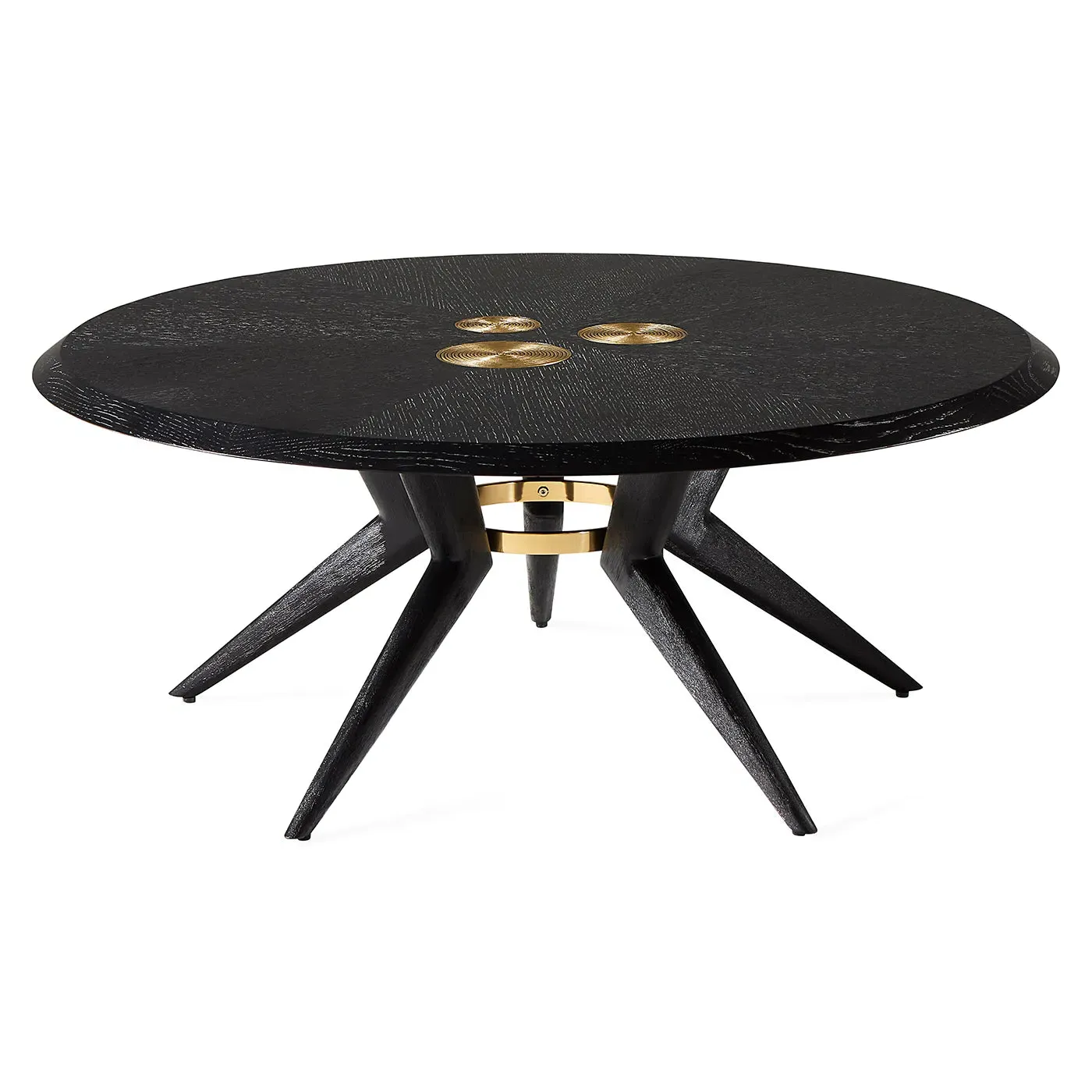 Trocadero Cocktail Table - Ebonized Oak, Brass product