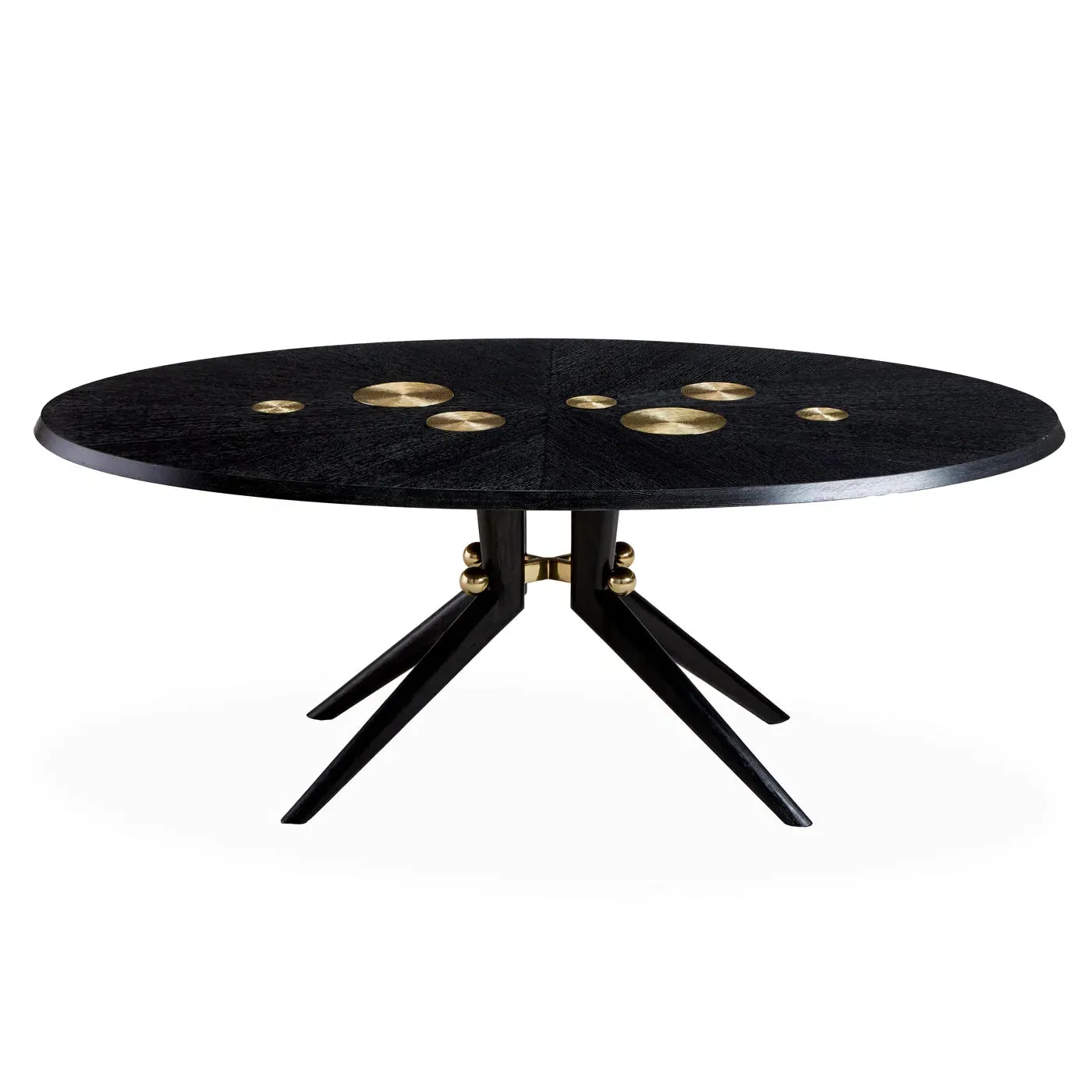 Trocadero Dining Table - Ebonized Oak, Brass by Jonathan Adler