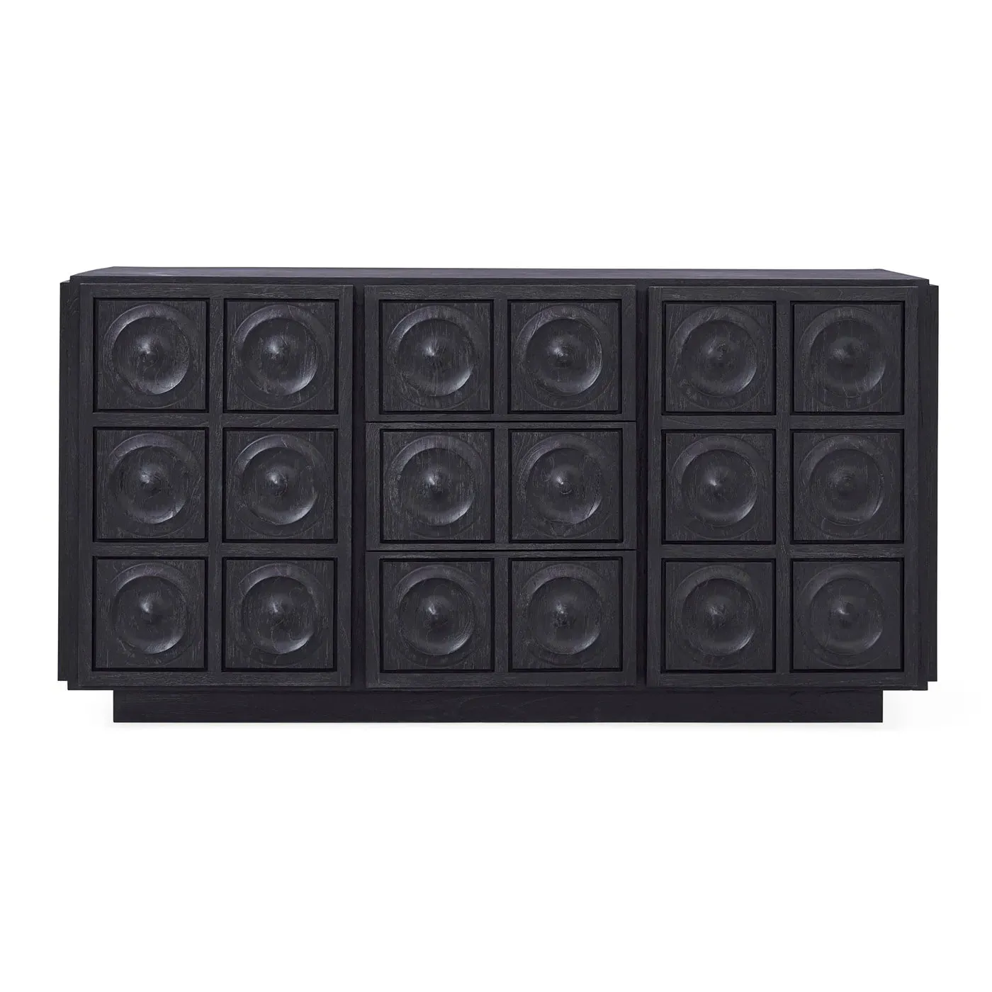 Antwerp Circles Credenza - Ebonized, Limed Mindi Wood product