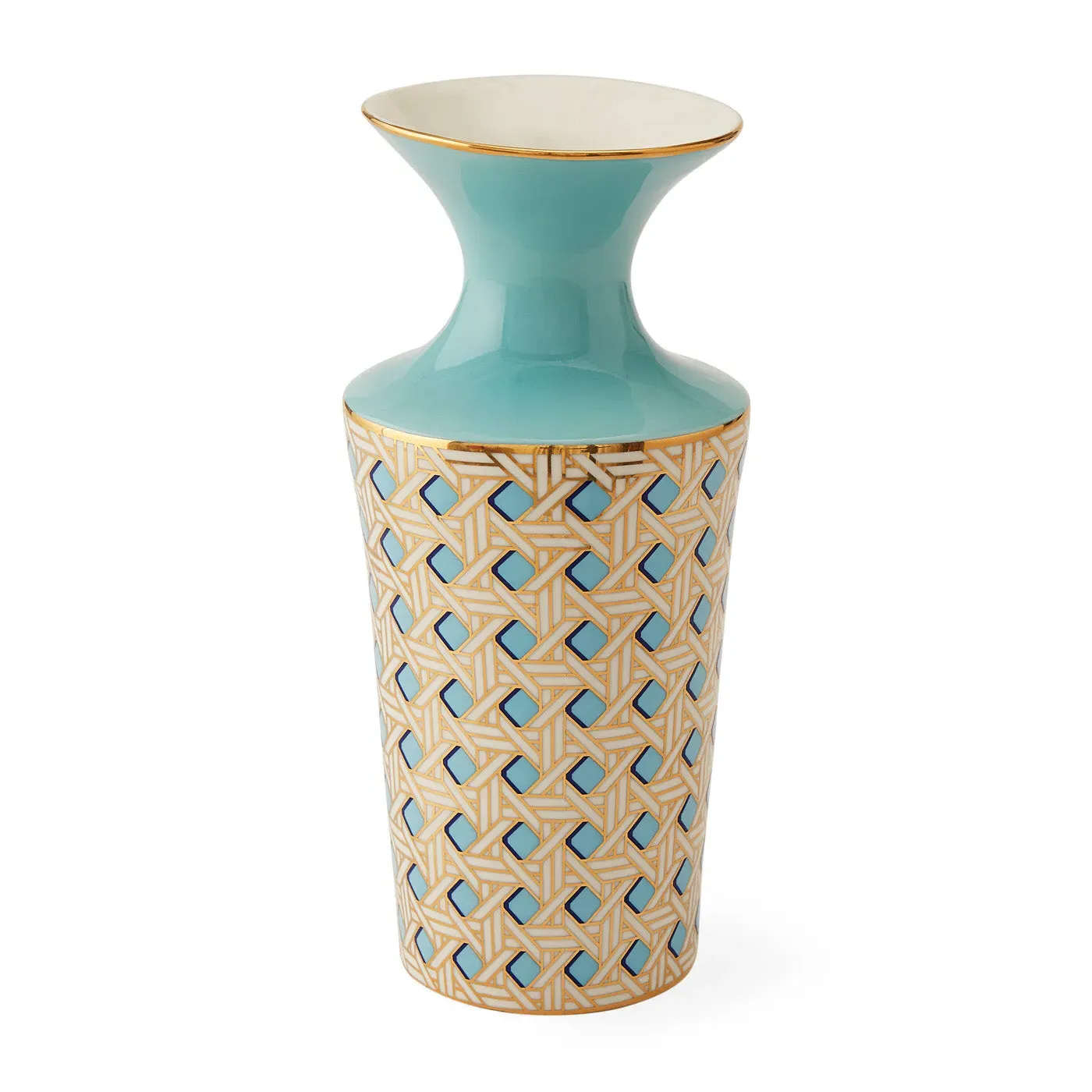 Basketweave Cuff Vase - Light Blue, Porcelain product