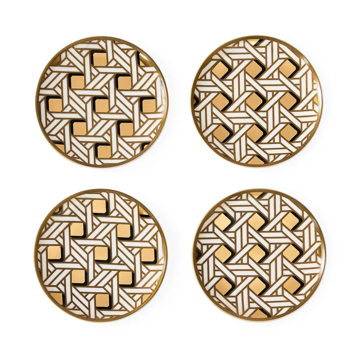 Basketweave Porcelain Coasters - Black, White product