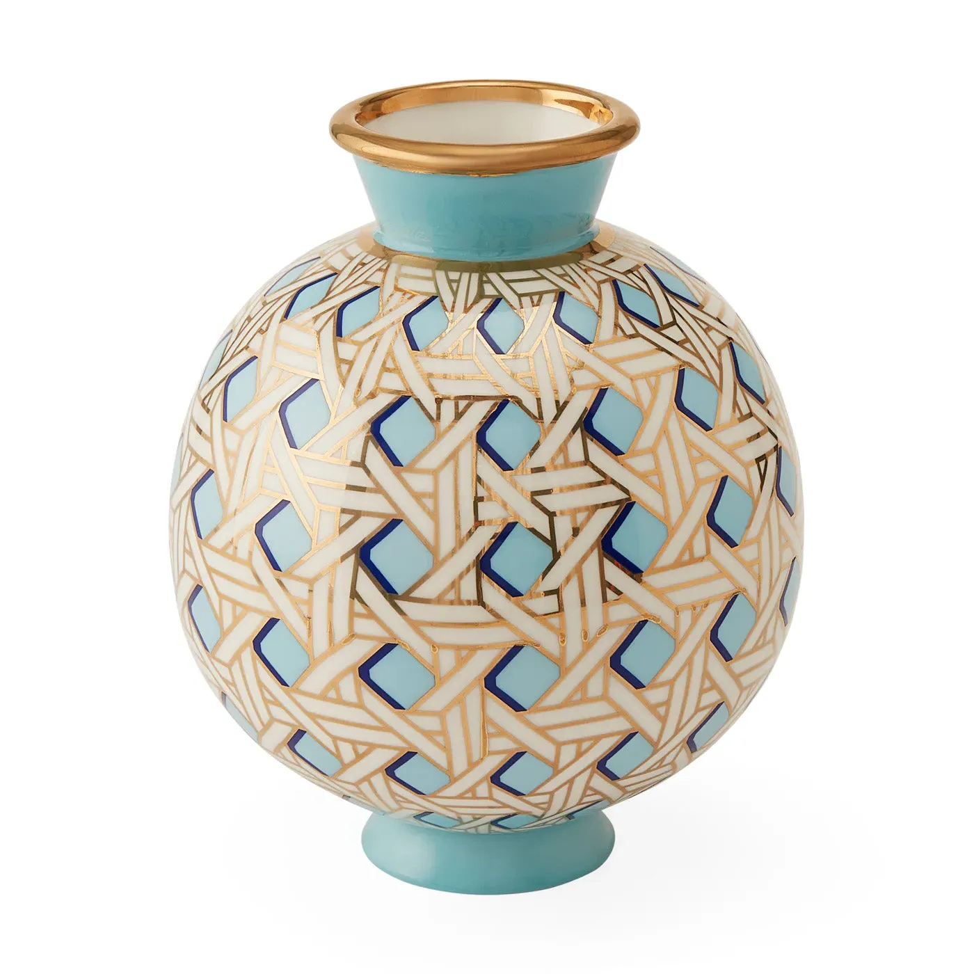 Basketweave Round Vase - Light Blue, Porcelain product