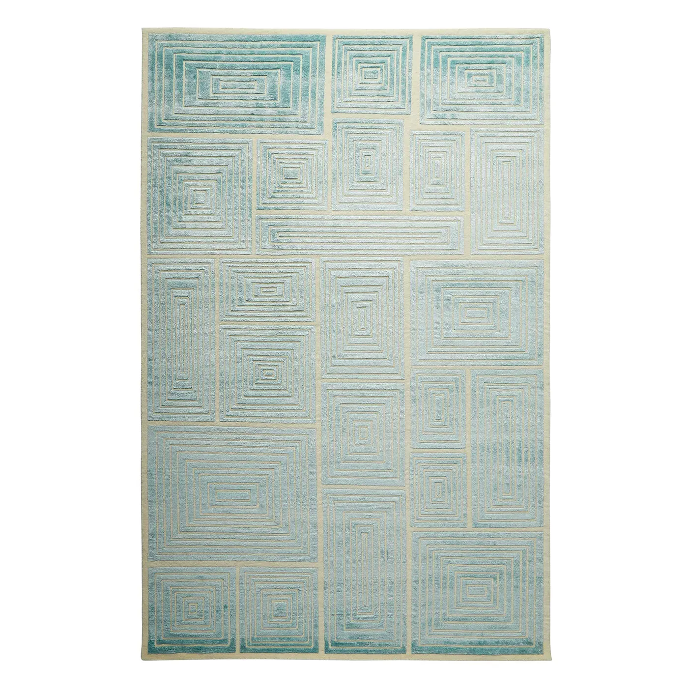 Blocks Hand-Knotted Rug - Viscose, Wool product