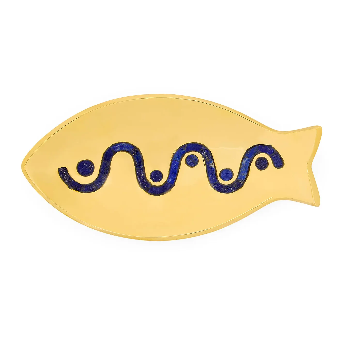 Brass Fish Tray - Brass, Lapis product