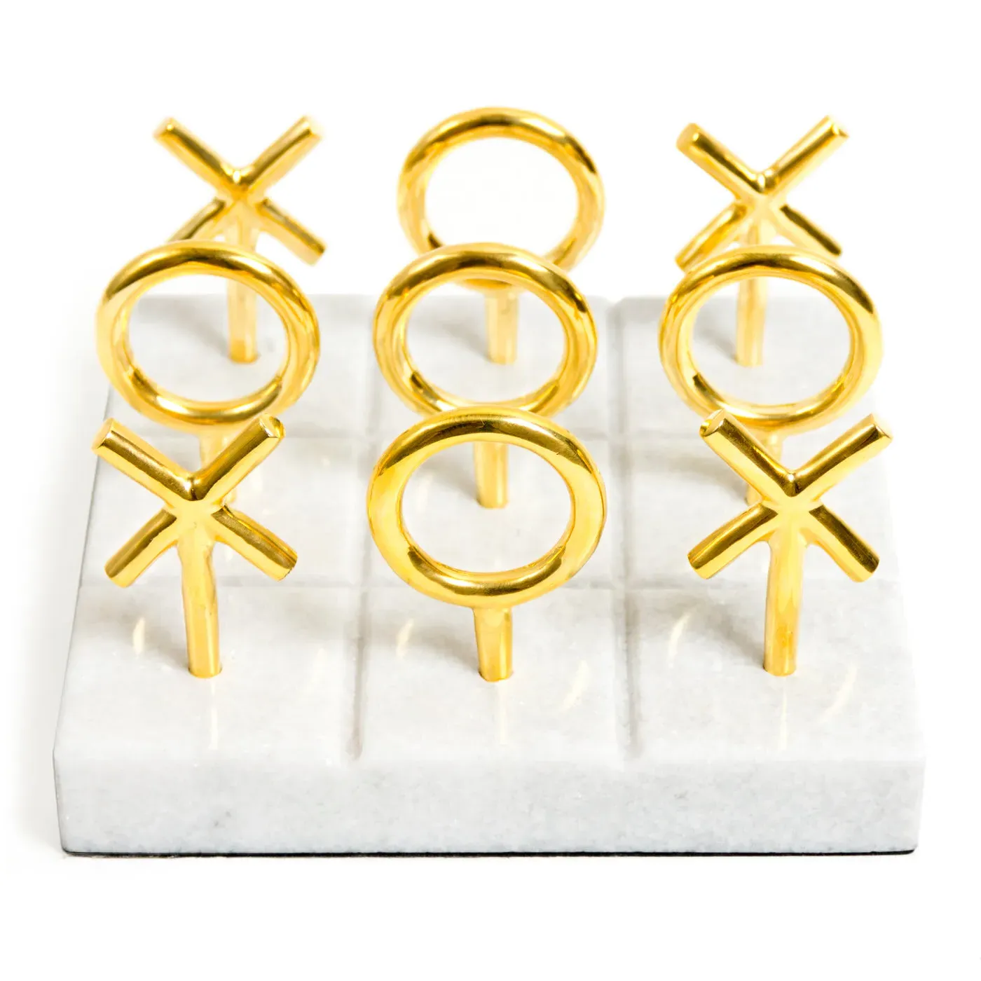 Brass Tic-Tac-Toe Set - Brass, Marble product