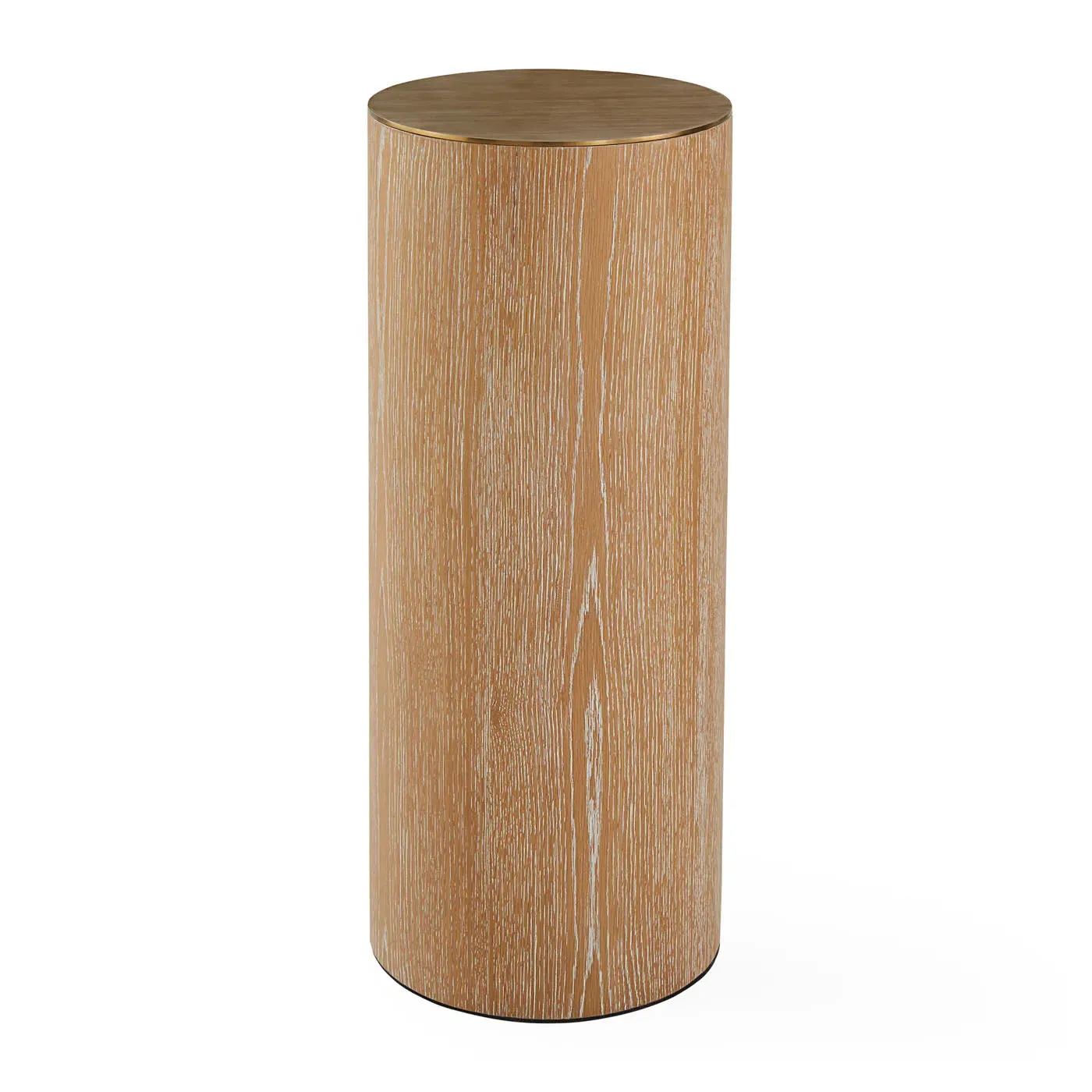 Brussels Pedestal - Cerused Oak, Antique Brass product