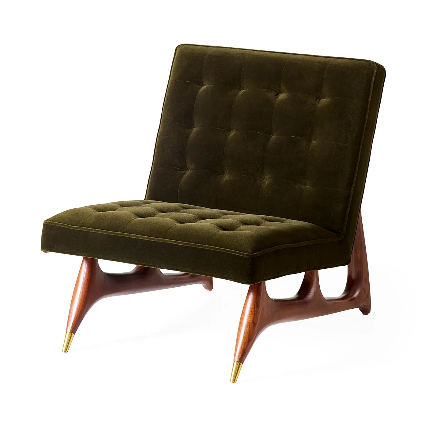 Buenos Aires Lounge Chair - Velvet, Walnut product