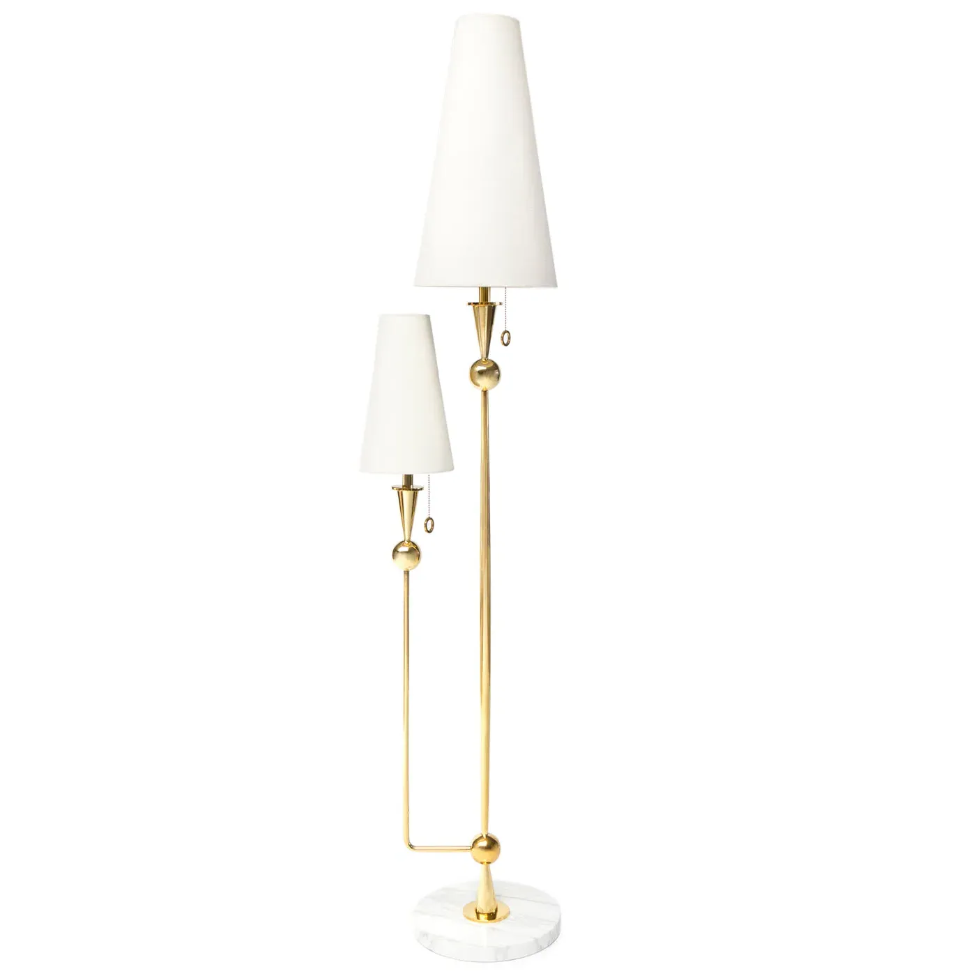 Caracas Floor Lamp - Brass, Marble by Jonathan Adler