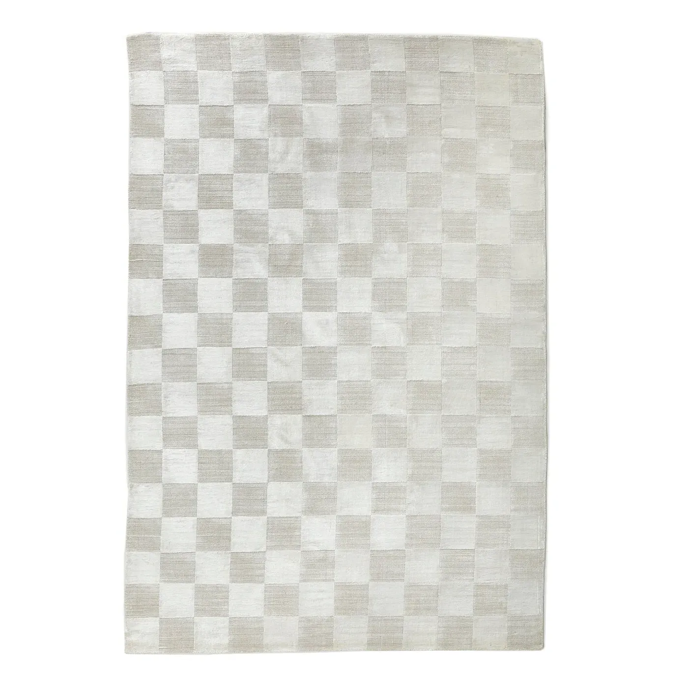 Checkerboard Hand-Loomed Rug - Ivory, Viscose product