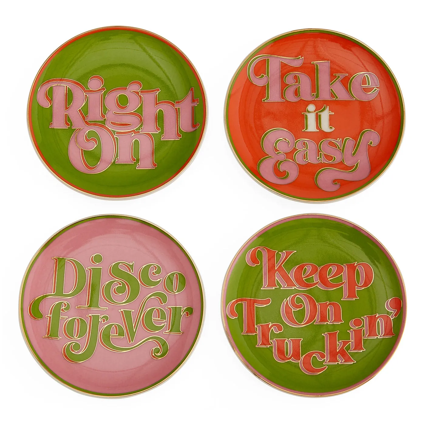 Deep Thoughts Porcelain Coasters - Retro product