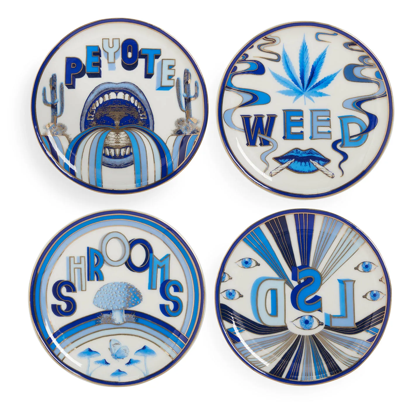 Druggist Dream Catcher Coasters - Blue, White product