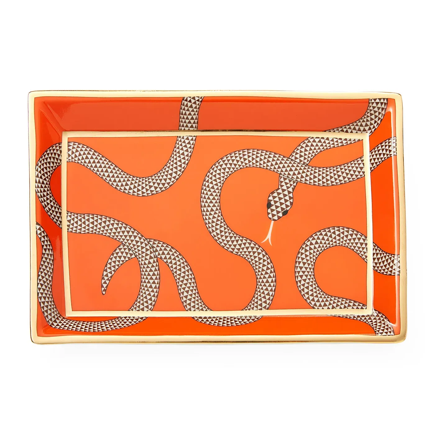 Eden Rectangular Tray - Orange, Porcelain product