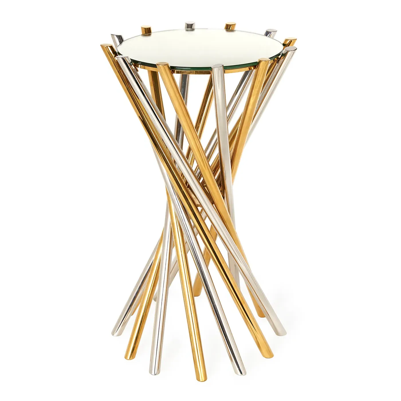 Electrum Accent Table - Brass, Nickel, Mirrored Glass product