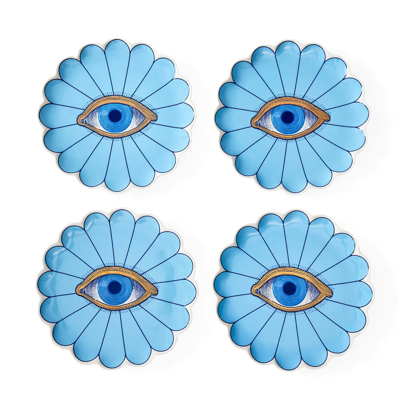 Fleur Canapé Plate Set - Blue, Gold product
