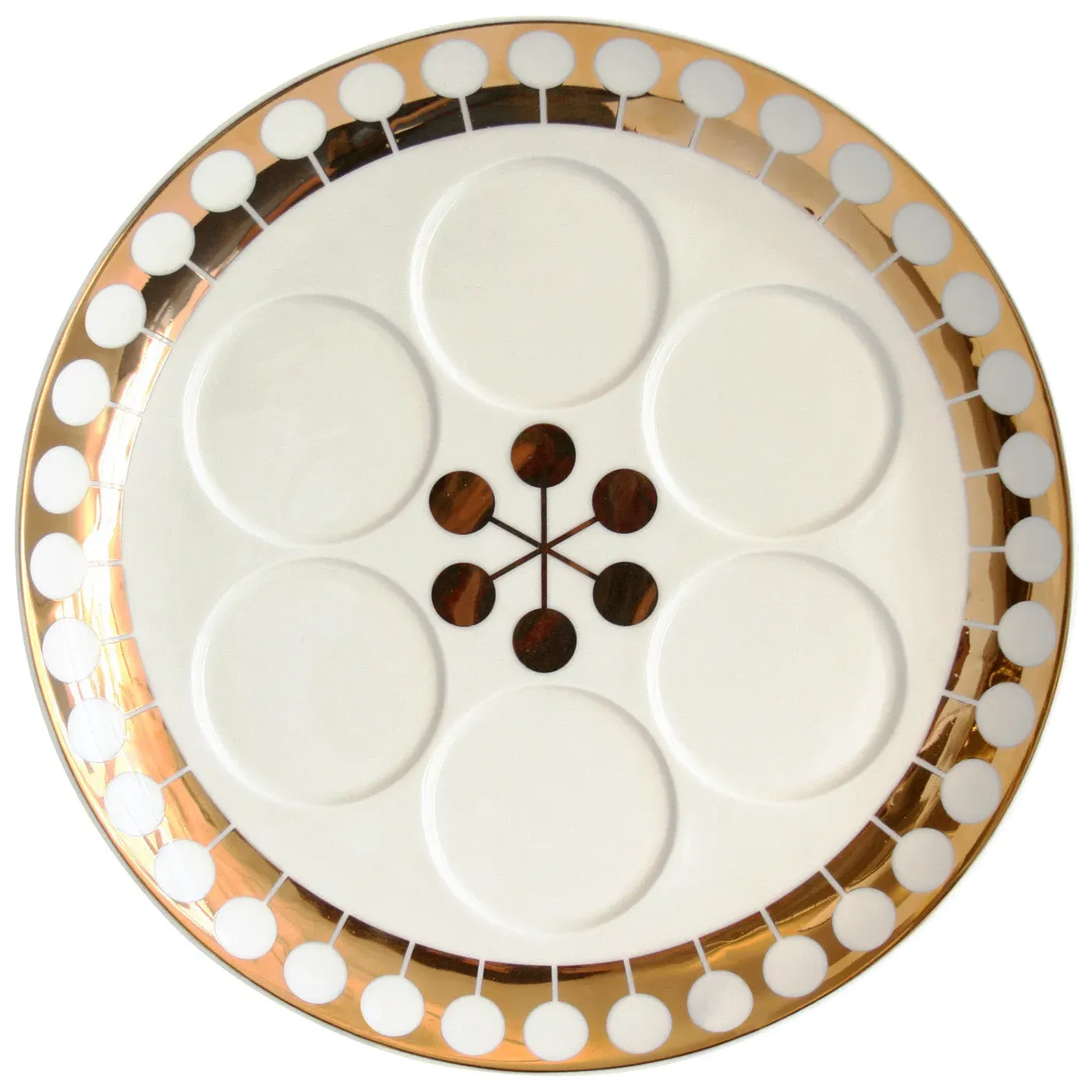 Futura Seder Plate - Gold, Porcelain product