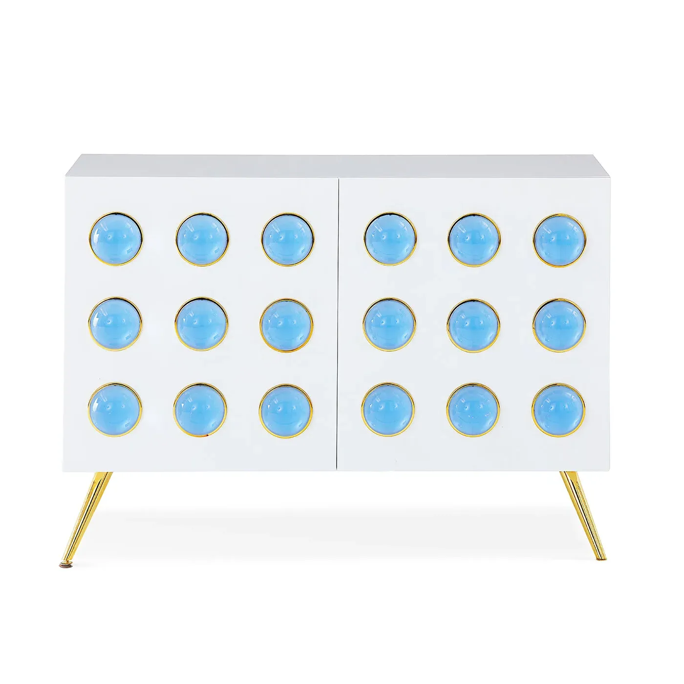 Globo 2-Door Cabinet - White Lacquer, Brass product