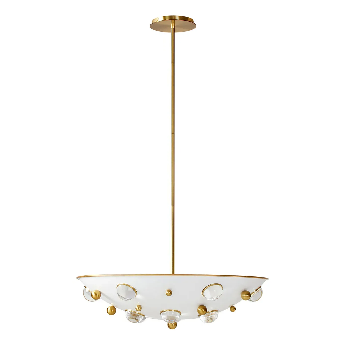 Globo Demilune Pendant - White, Gold, Clear Acrylic product