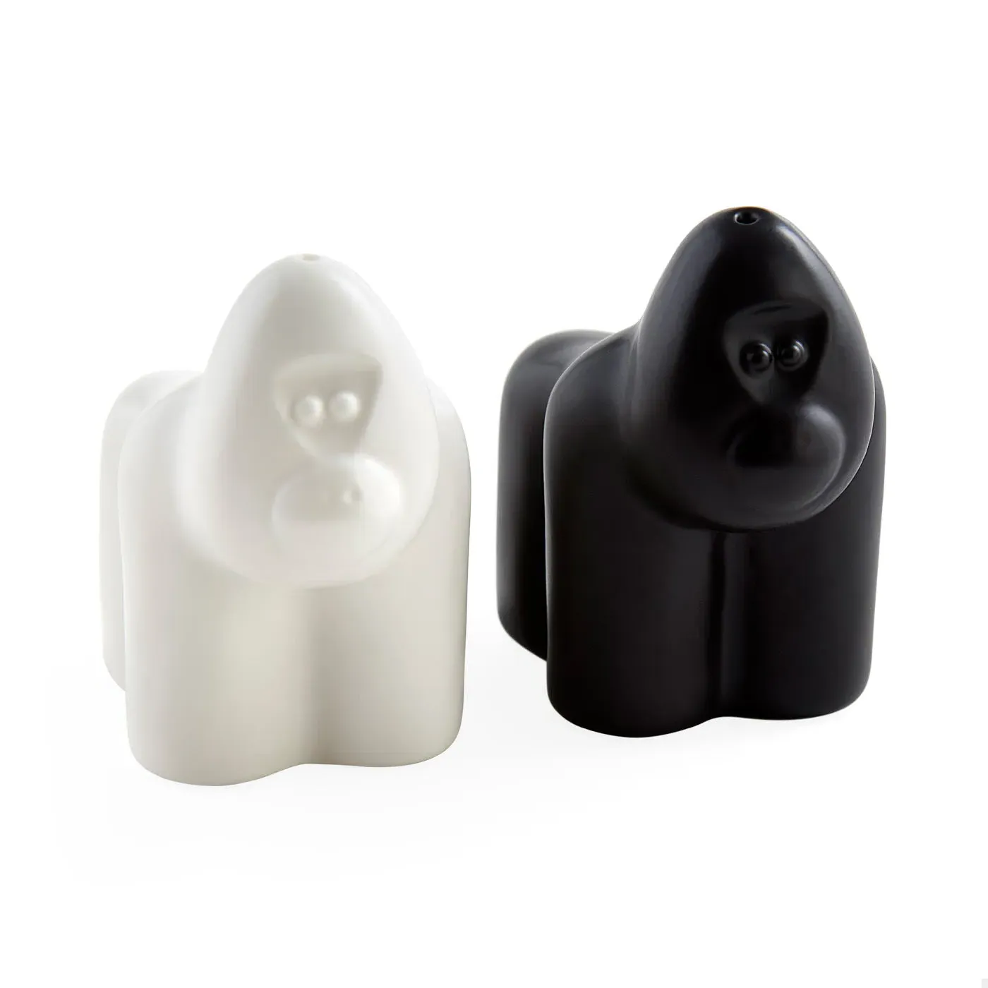 Gorilla Salt & Pepper Set - Black & White, Porcelain product