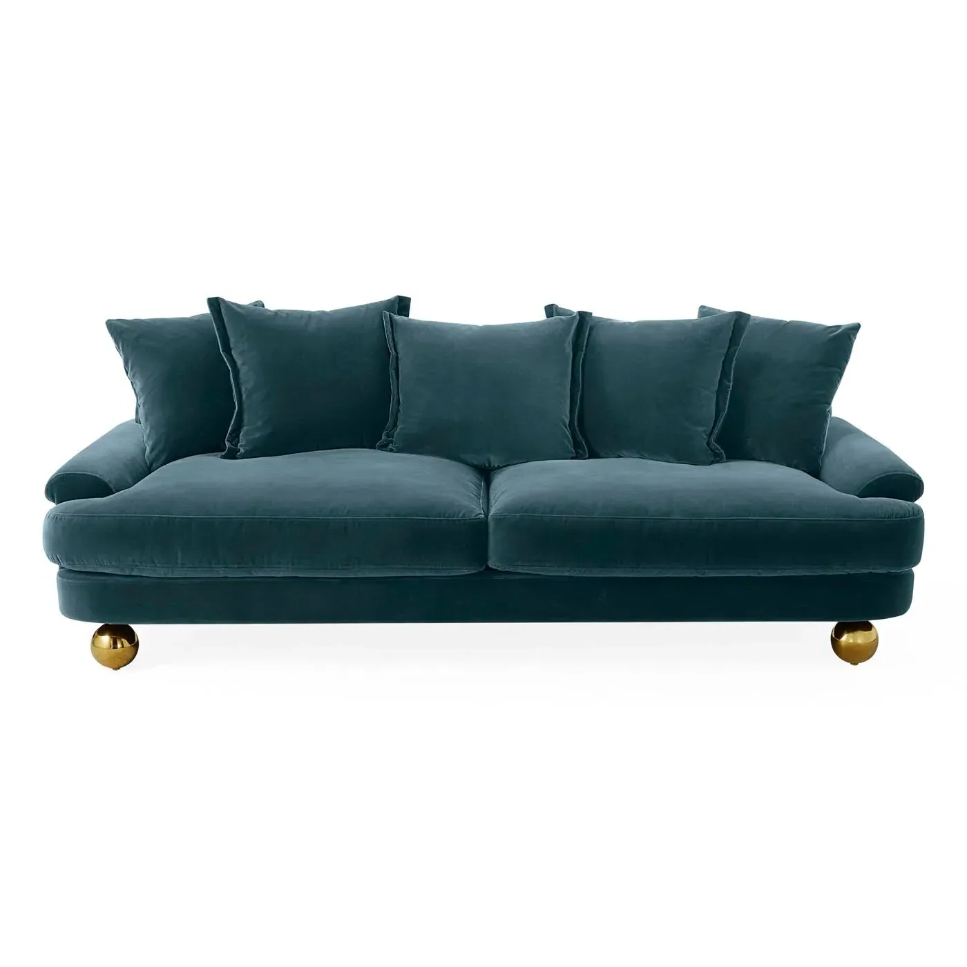 Greenwich Sofa with Brass Orb Feet - Velvet product