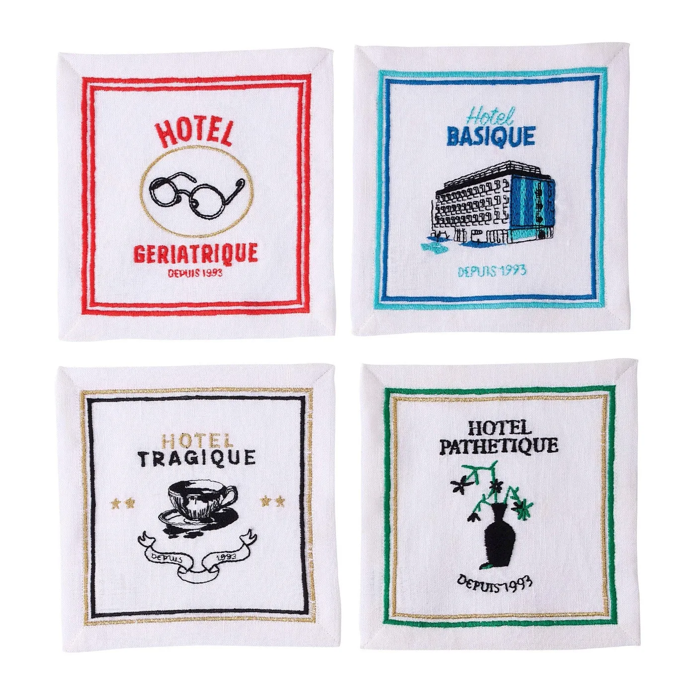 Hôtel De Rêve Cocktail Napkins - Linen product